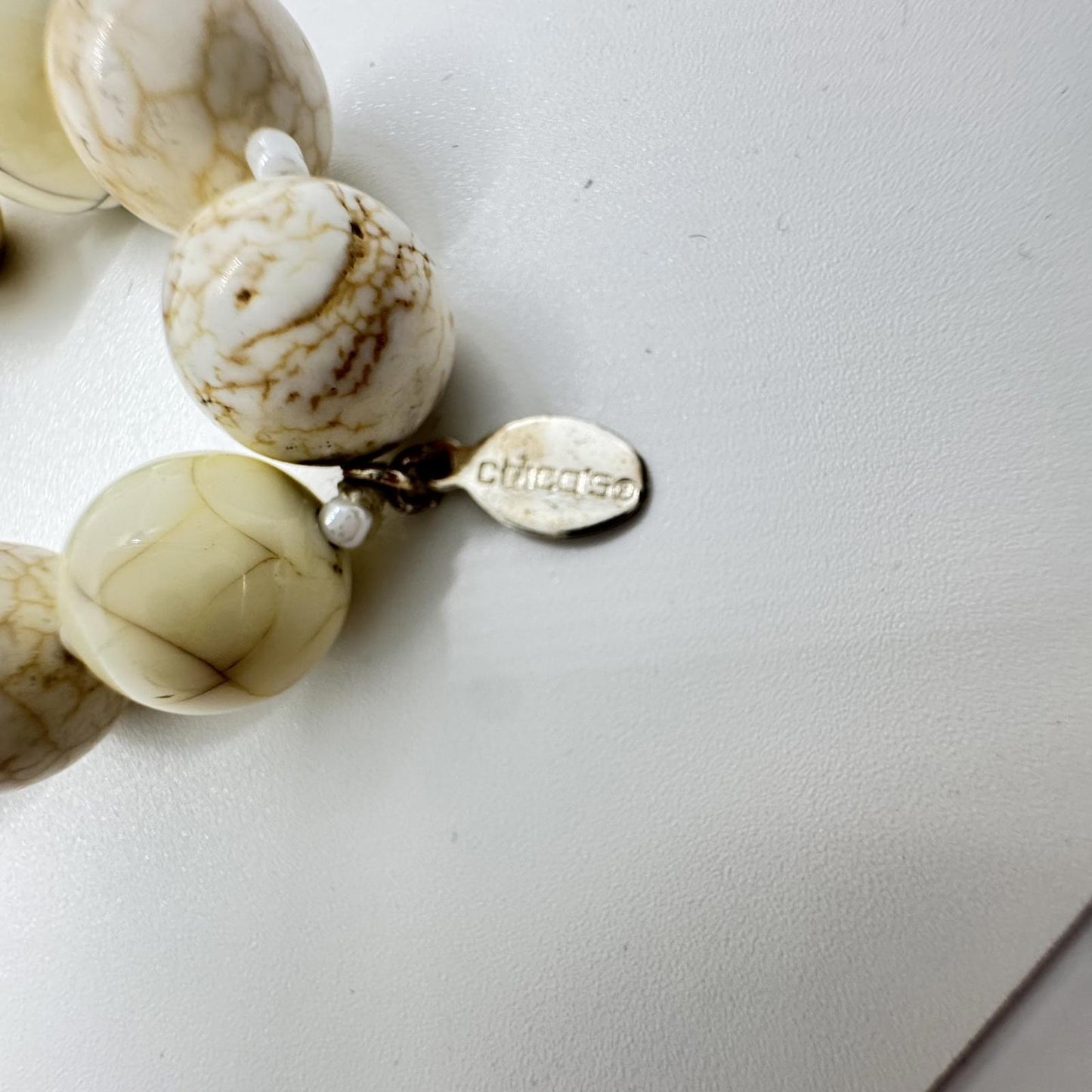 Chico’s Long White Howlite Beaded Necklace – Layered Boho Statement Jewelry