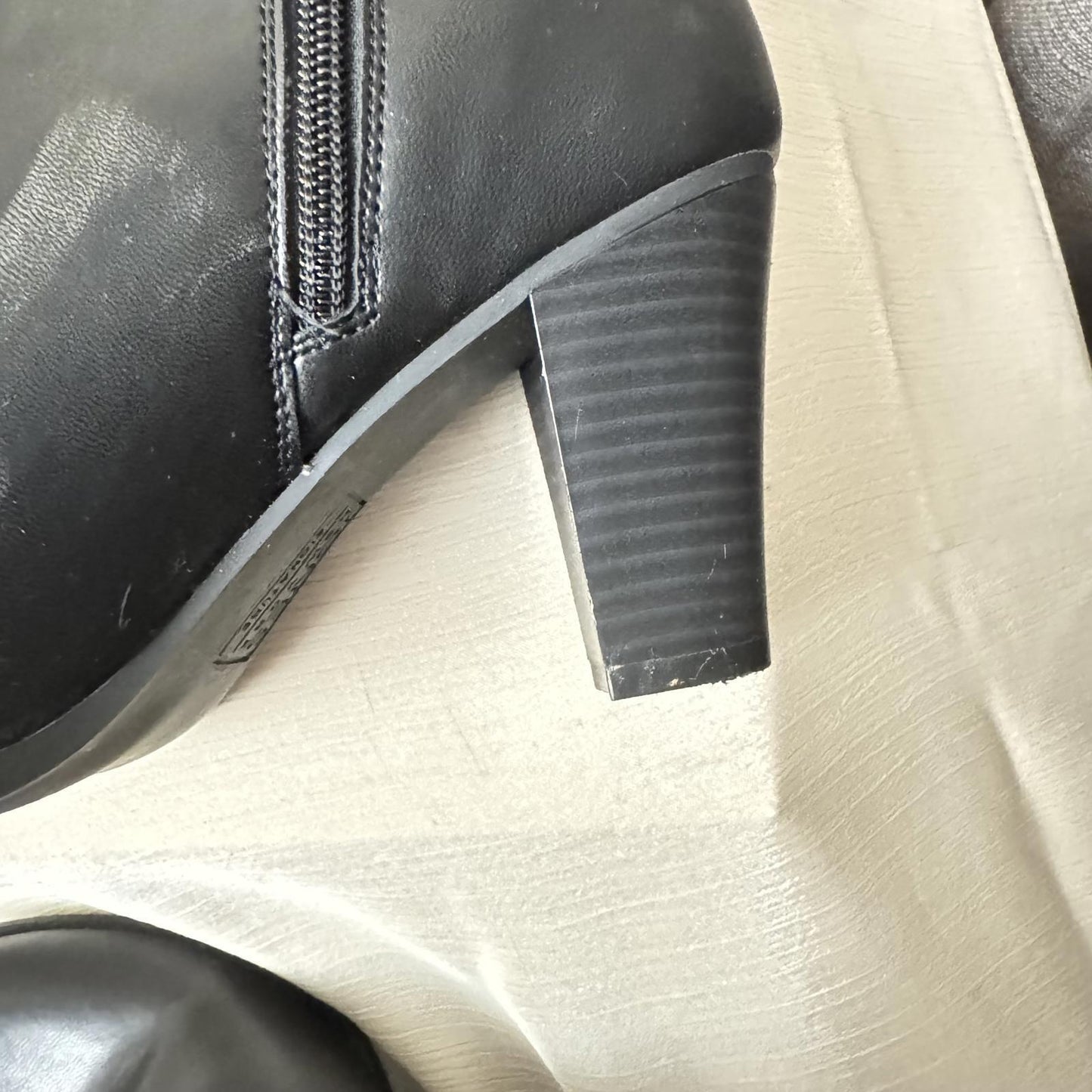 Jones of New York Stylish Black Ankle Booties with Chunky Heel