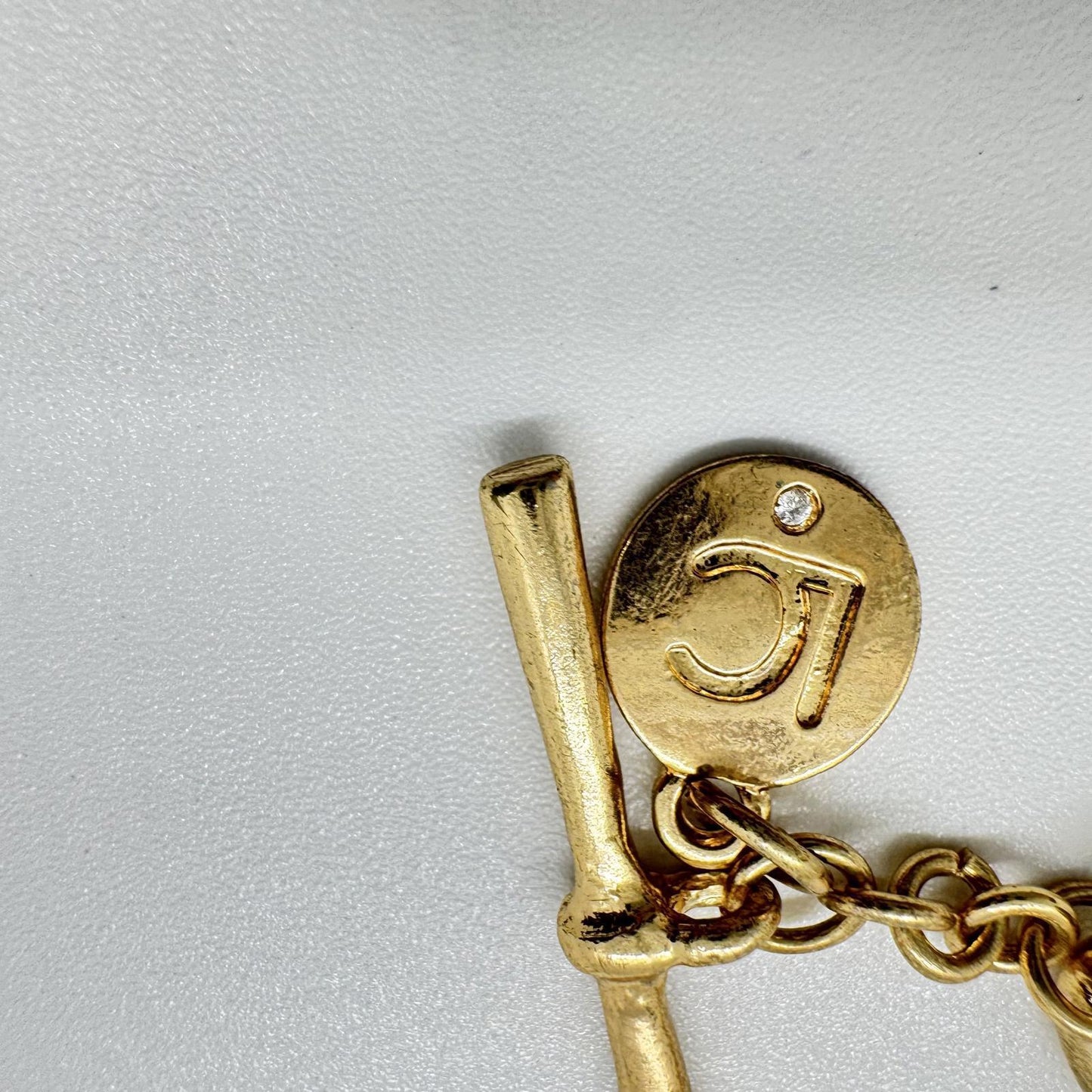 Liz Claiborne Gold-Tone Heart Charm Bracelet – Rhinestone Pave Toggle Chain