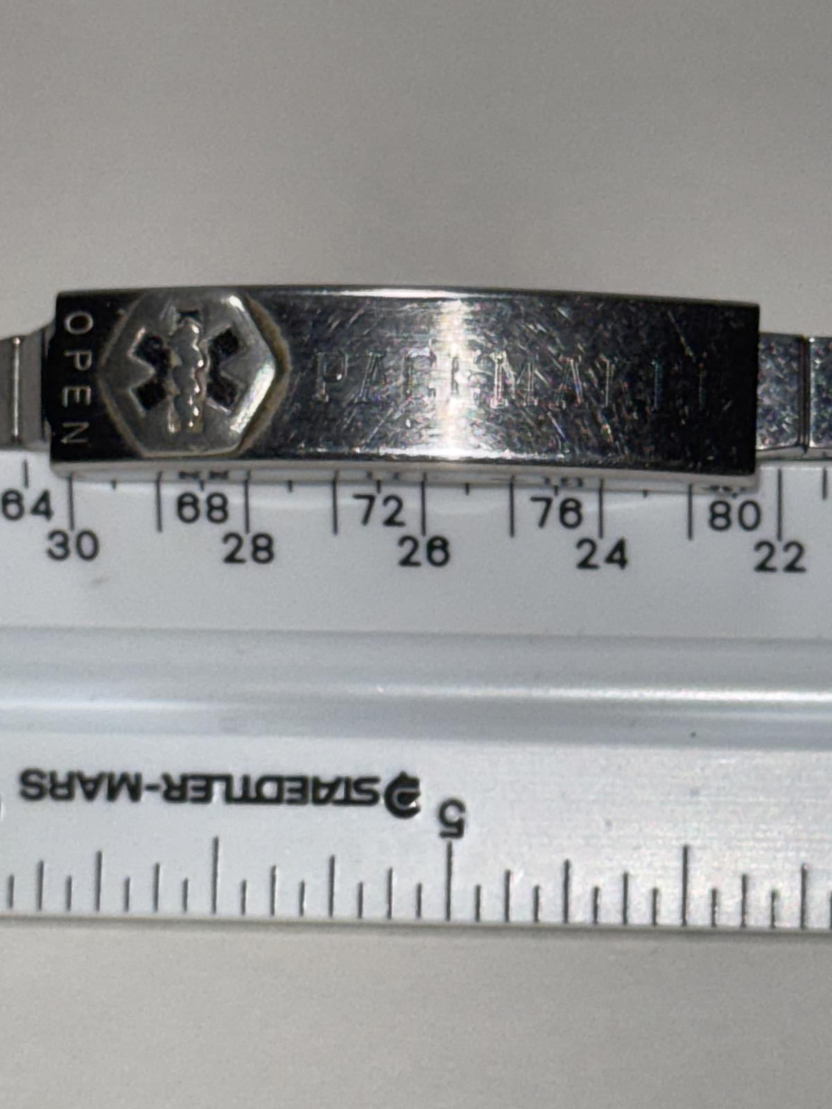 Stainless Steel Adjustable Pacemaker Medic Alert Bracelet