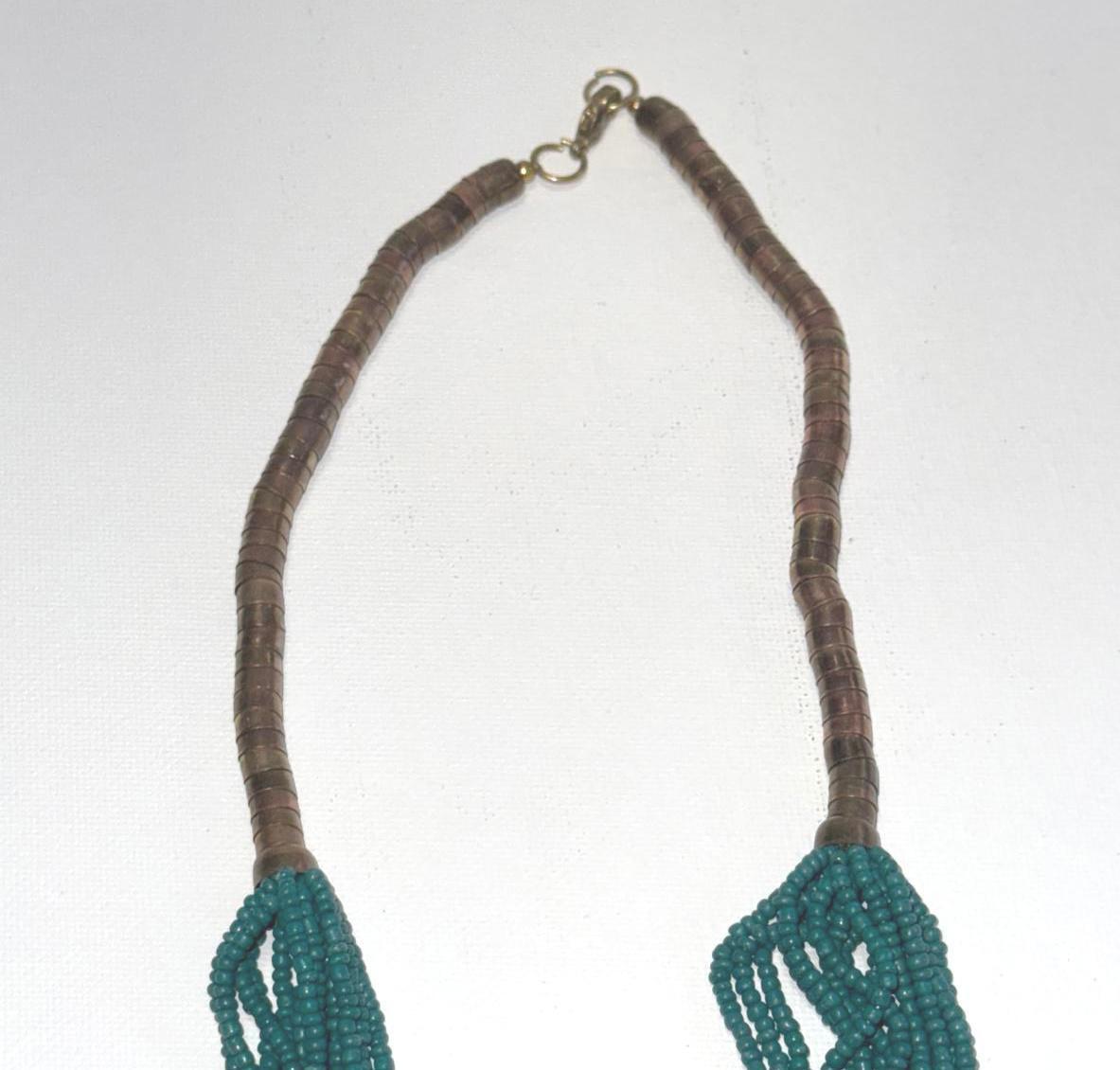 Boho Multi-Strand Beaded Necklace – Rustic Tribal Layered Jewelry