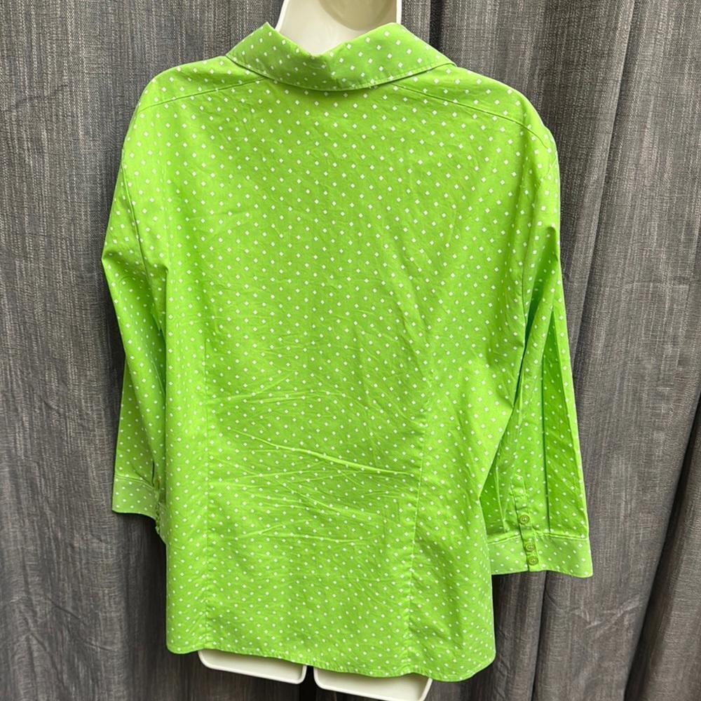 Bright Green Polka Dot Button-Up Shirt