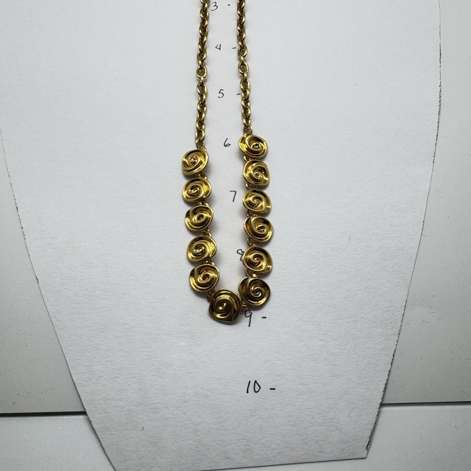 Vintage PD Crown Gold-Tone Necklace – Elegant Spiral Swirl Statement Jewelry