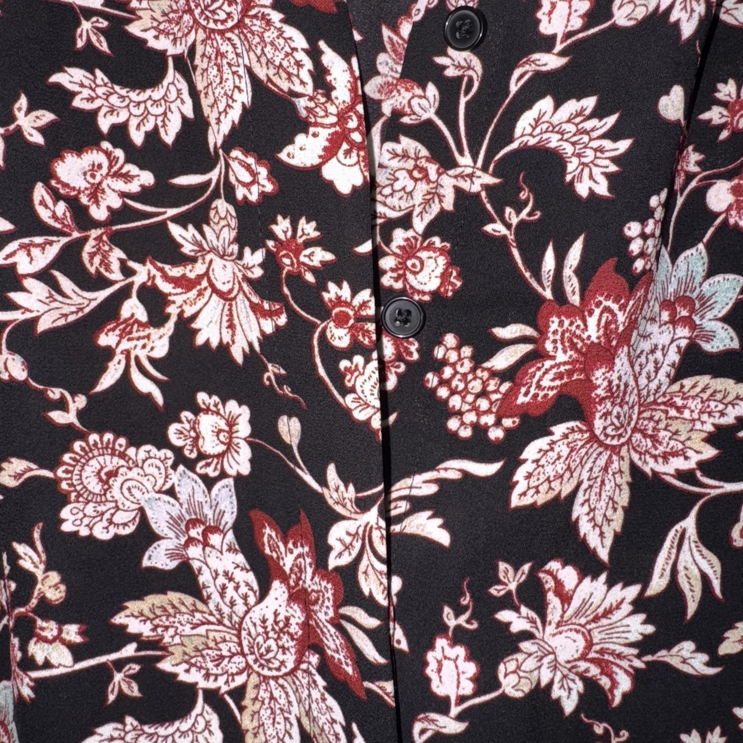 Express Black Floral Button-Up Blouse – Long Sleeve, Women's Size XS