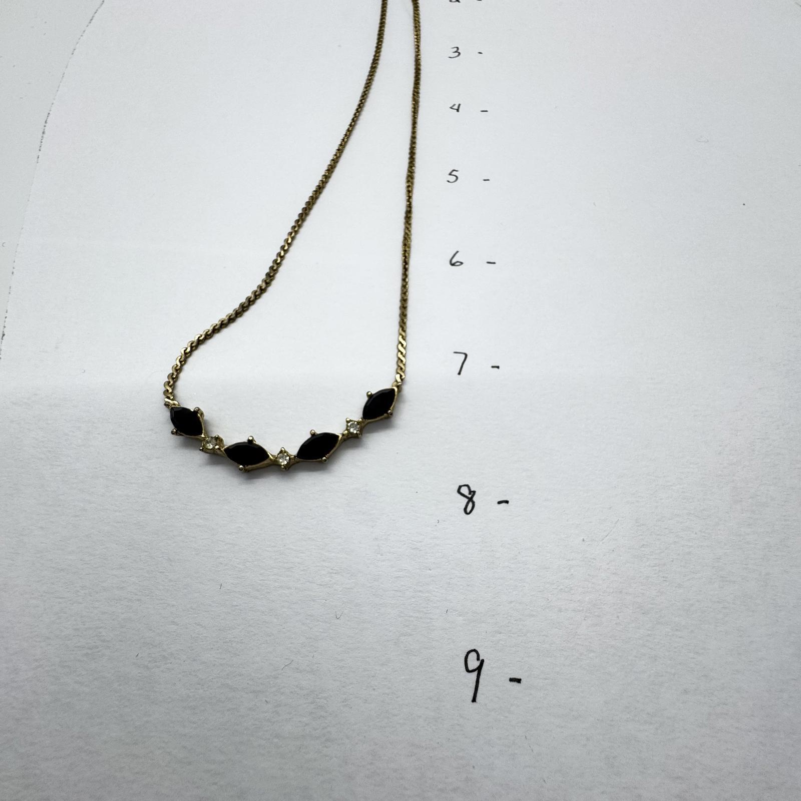 Vintage Sarah Coventry Gold-Tone Necklace – Black & White Faux Stone Accents