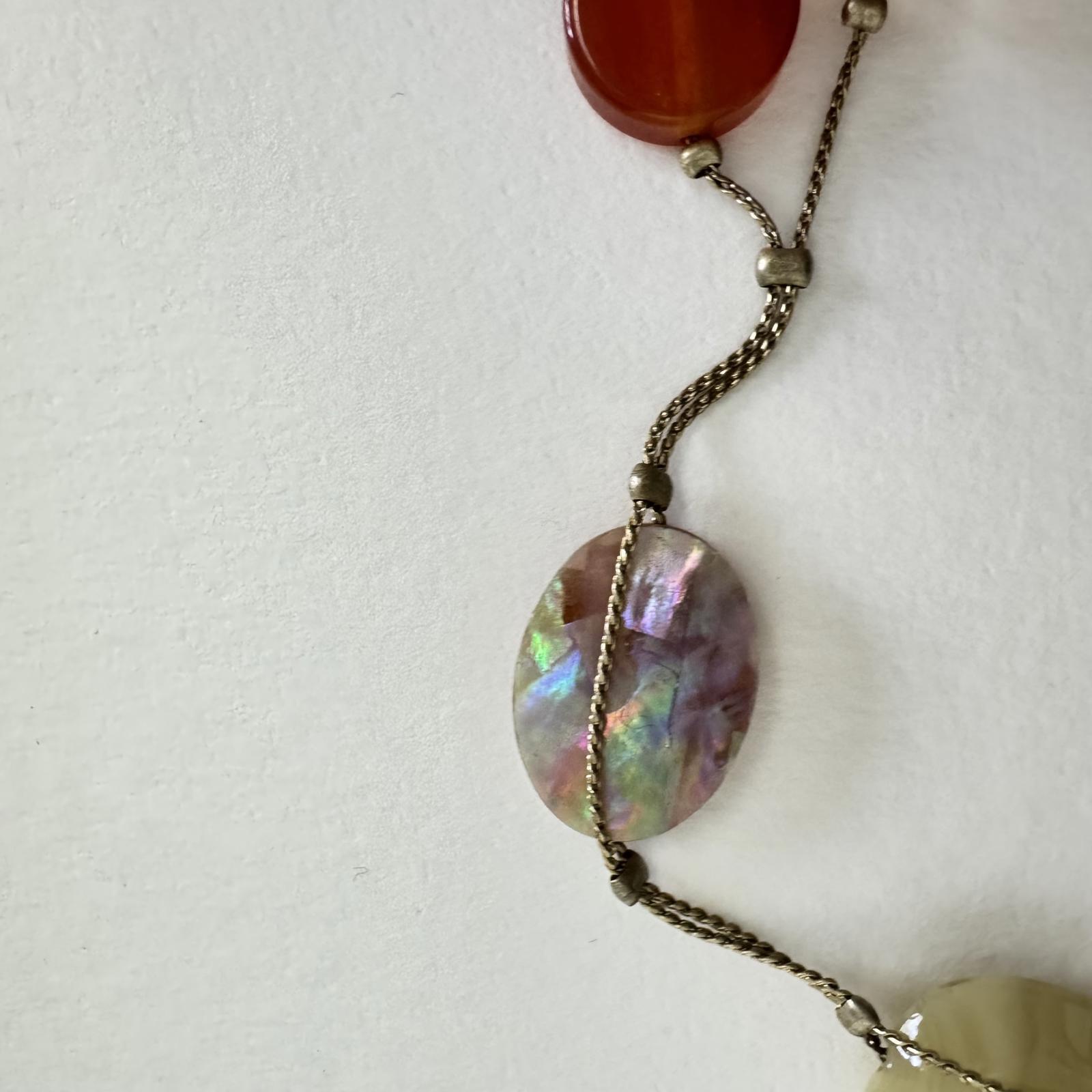 Boho Multi-Tone Beaded Necklace – Festival Jewelry Statement Necklace 