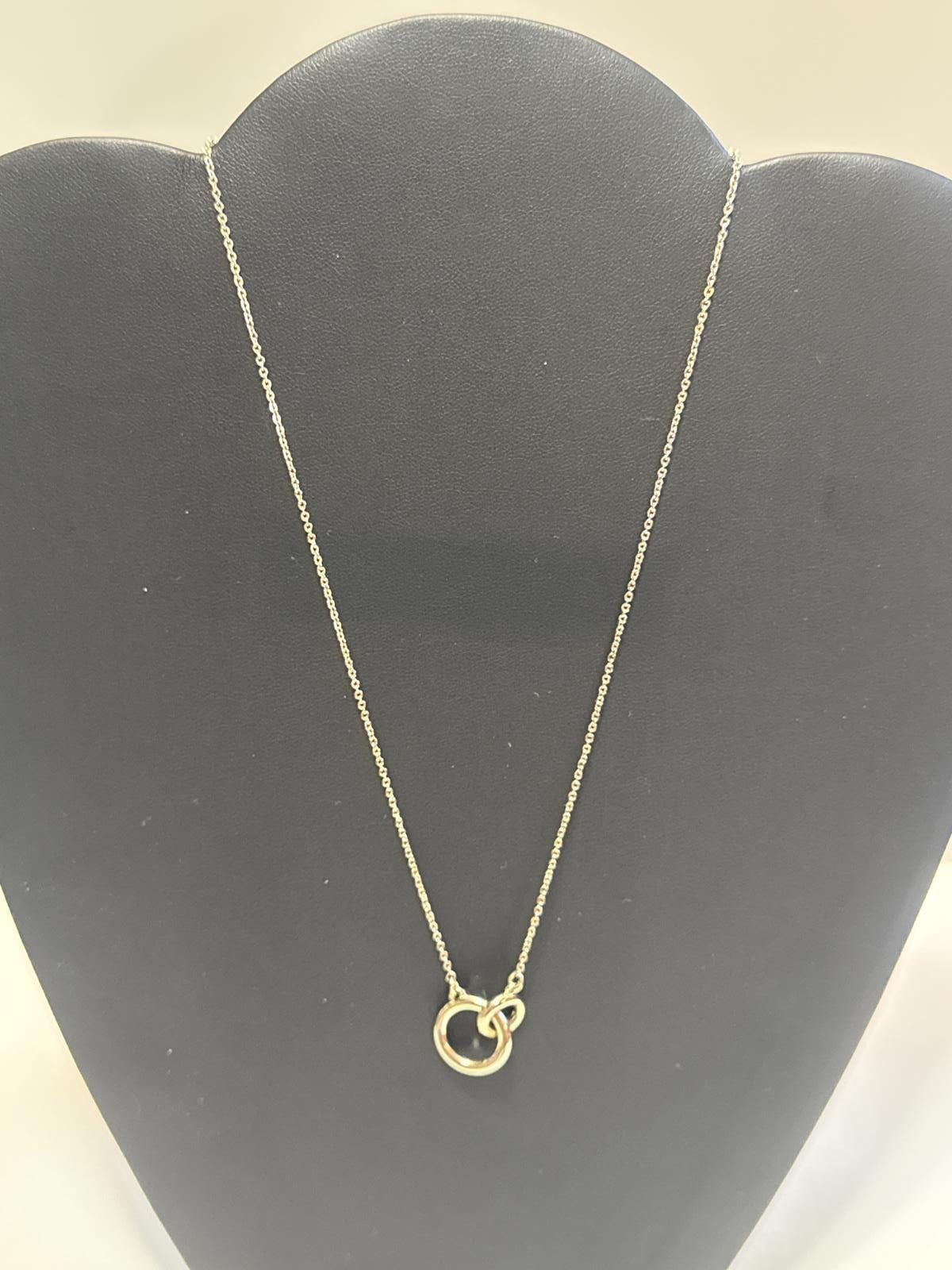 LOFT Gold-Tone Interlocking Rings Necklace – Minimalist Layering Jewelry