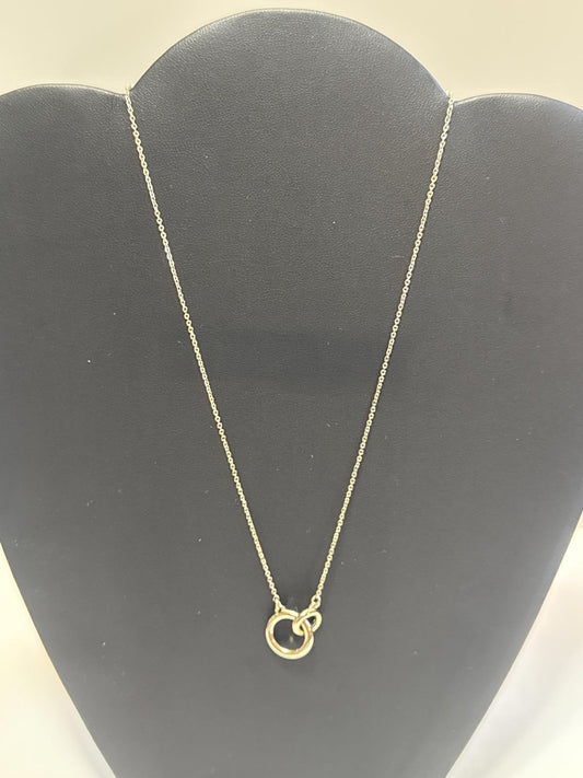 LOFT Gold-Tone Interlocking Rings Necklace – Minimalist Layering Jewelry