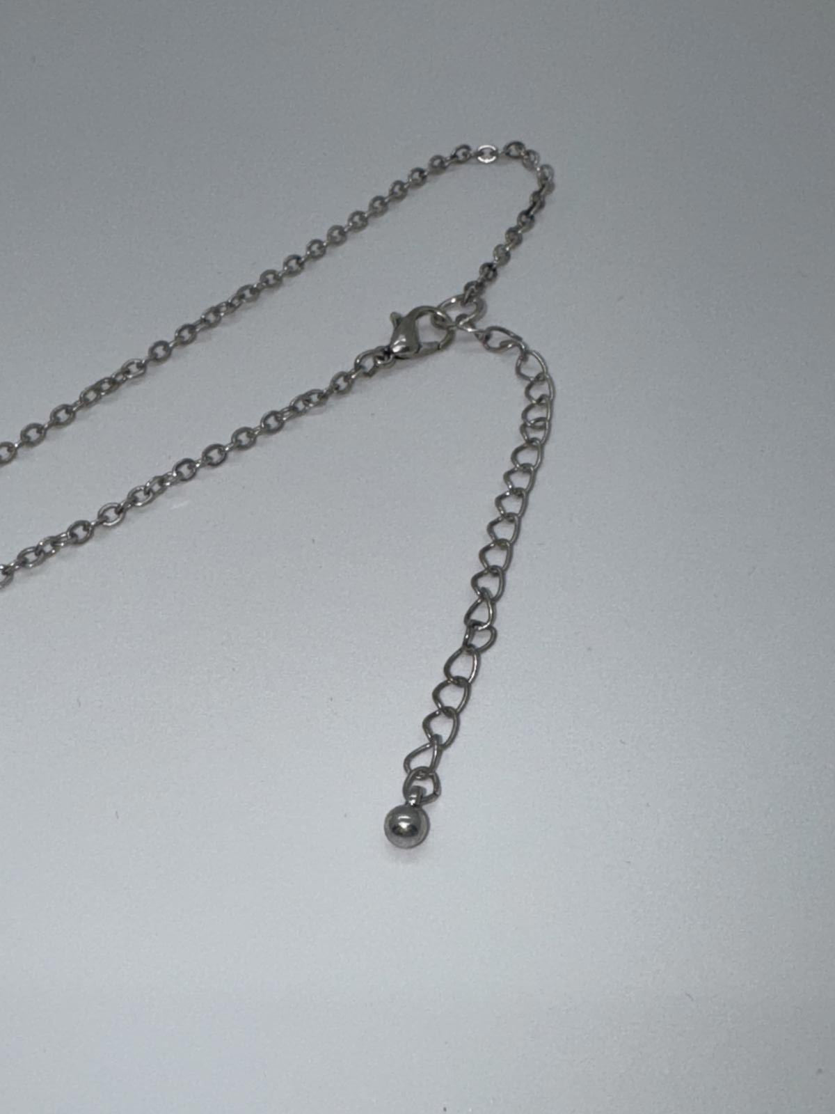 Silver-Tone Turquoise & Rhinestone Teardrop Pendant Necklace – Boho Statement