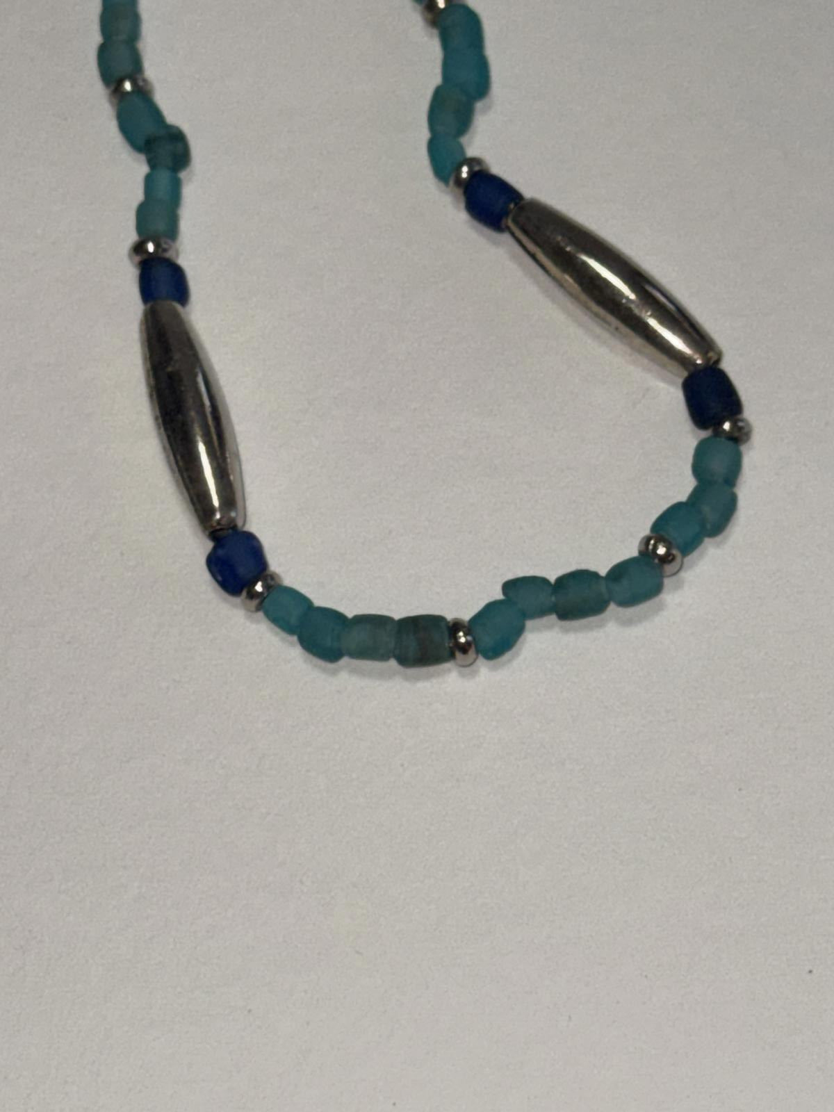 Elegant Turquoise Beaded Necklace BoHo Statement Vintage 
