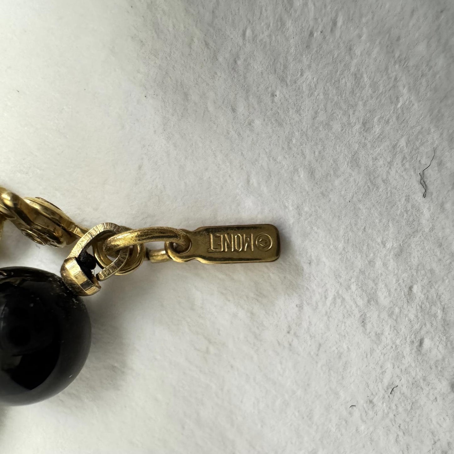 Monet Classic Black Beaded Necklace – Minimalist Vintage Jewelry