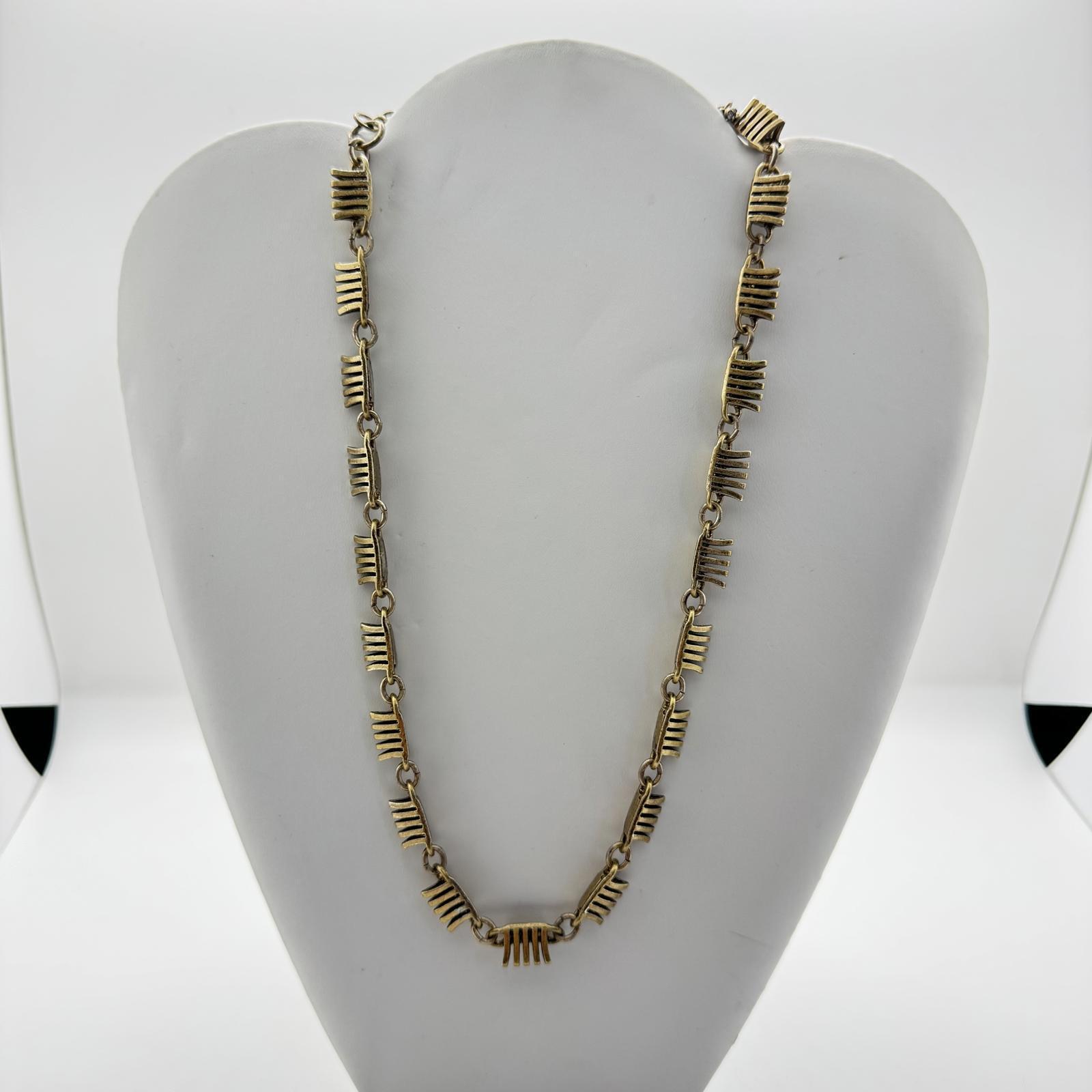 J.Crew Gold-Tone Textured Link Necklace – Modern Vintage Statement Jewelry