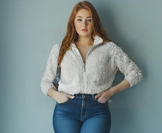 Cozy Sherpa Pullover - Light Ivory, Large