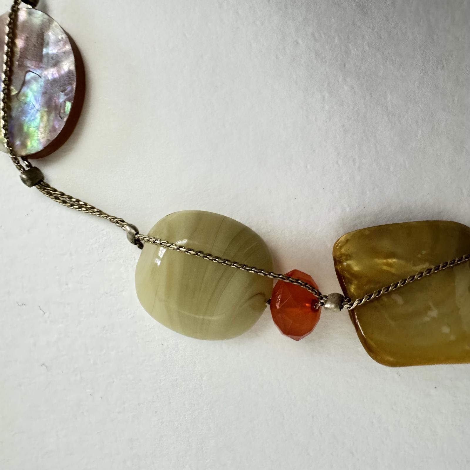 Boho Multi-Tone Beaded Necklace – Festival Jewelry Statement Necklace 