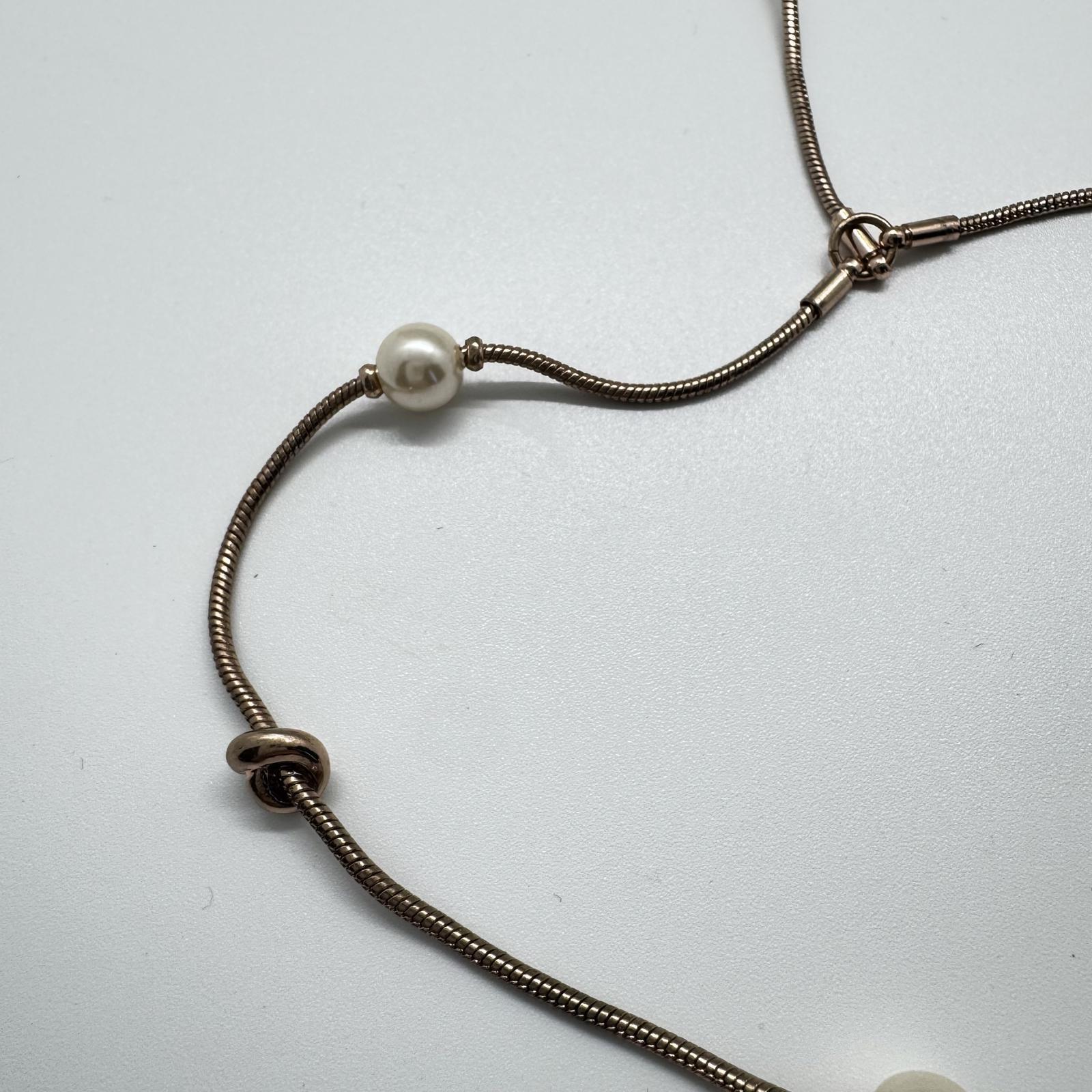 Kenneth Kole Necklace Faux Pearl and Gold Tone Chain Minimalist