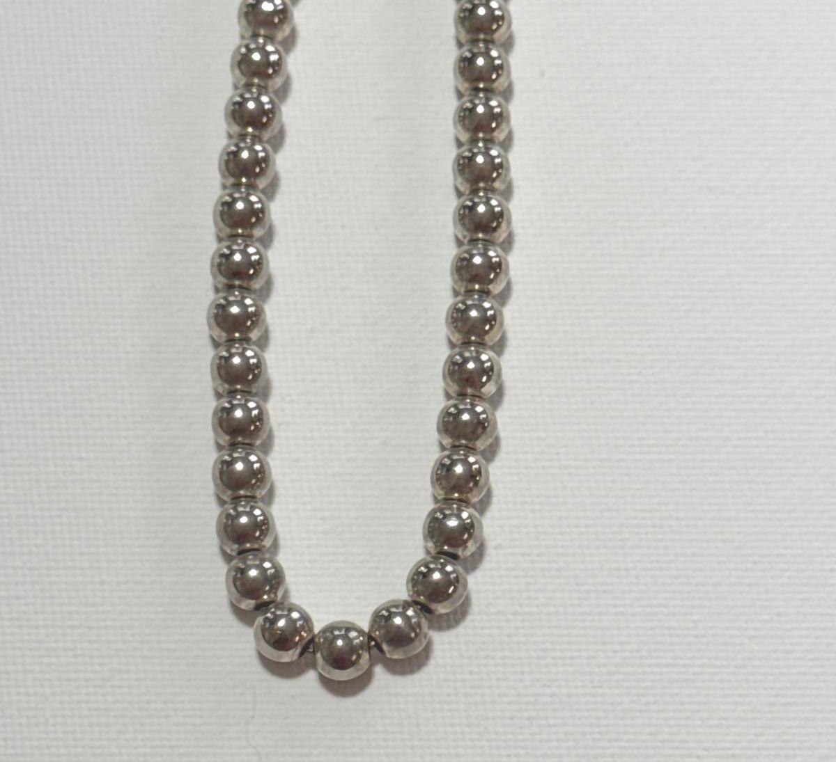 Silver-Toned Beaded Necklace – Classic Metallic Ball Chain Jewelry