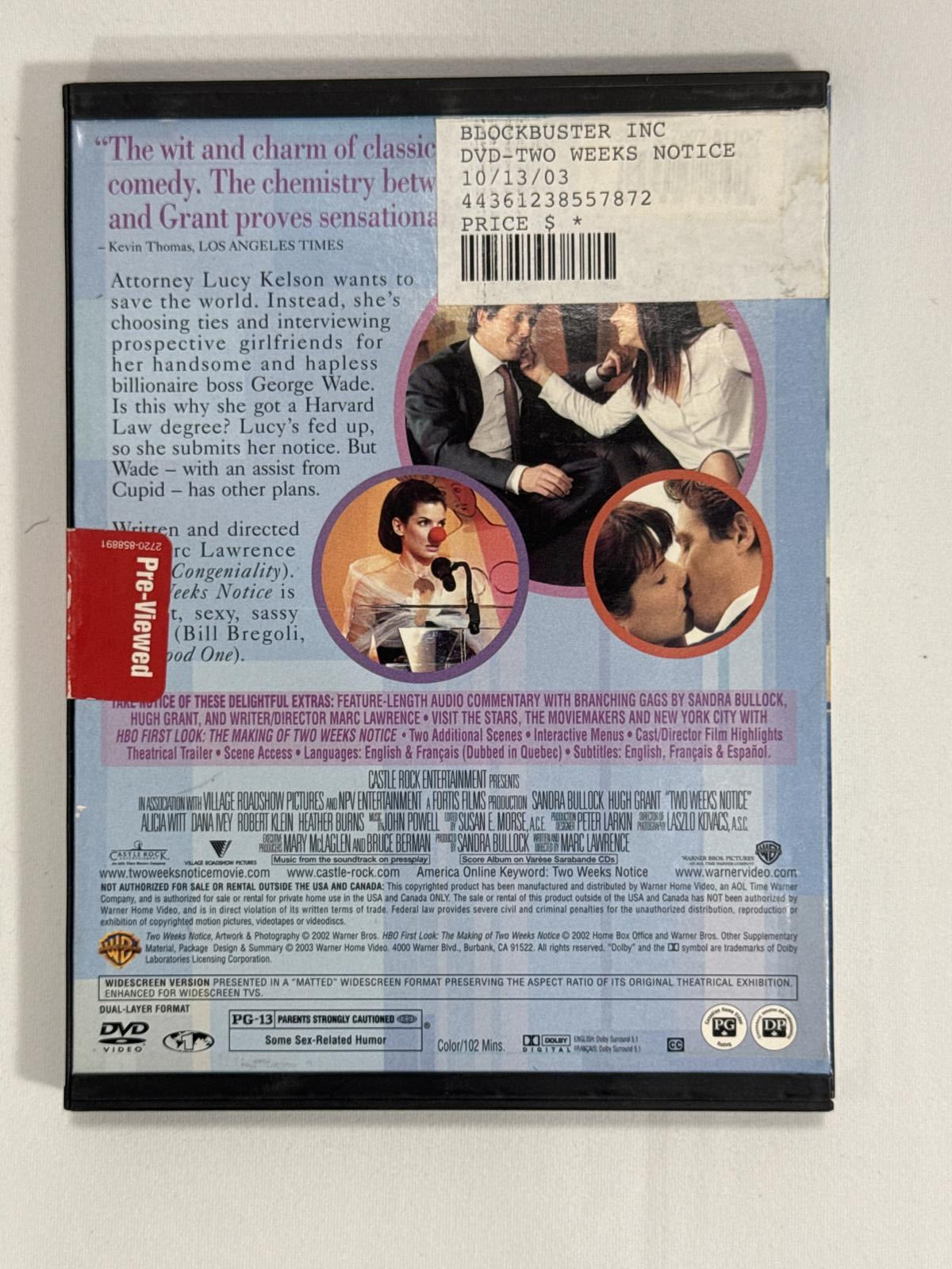 Two Weeks Notice - Widescreen Edition DVD