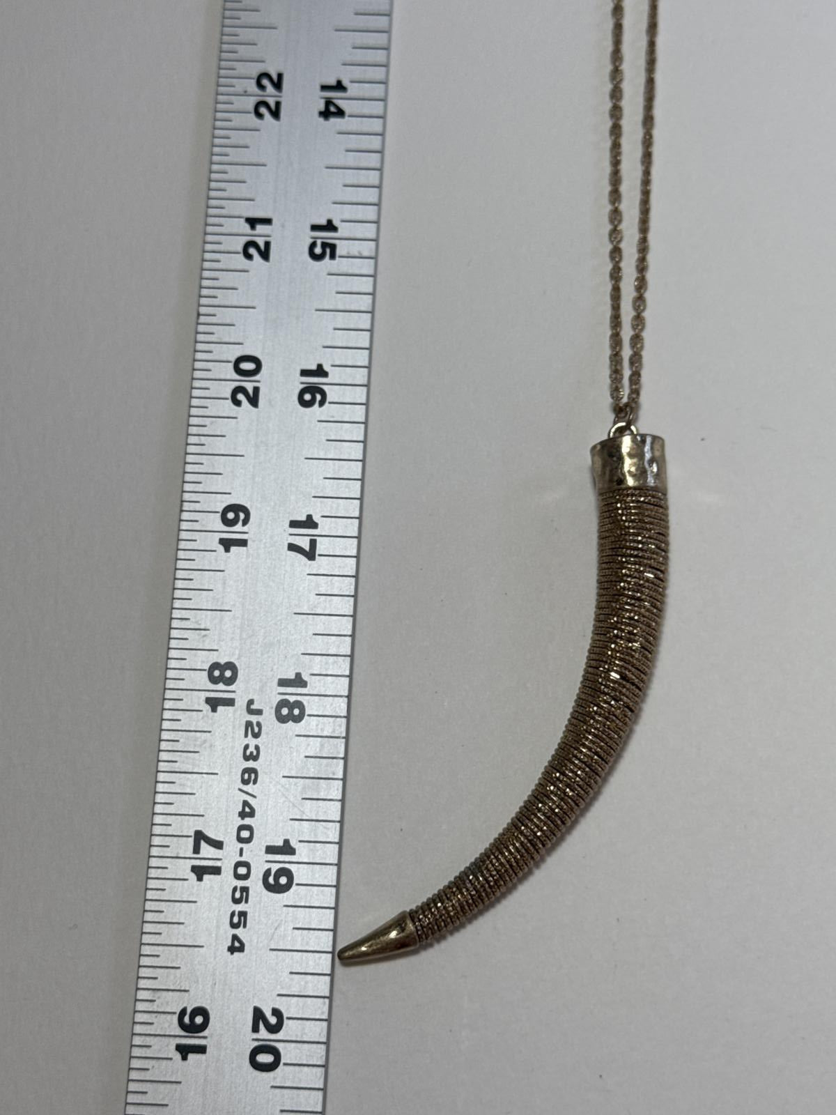 Brass Wire-Wrapped Horn Pendant Necklace – Boho Tribal Tusk Jewelry