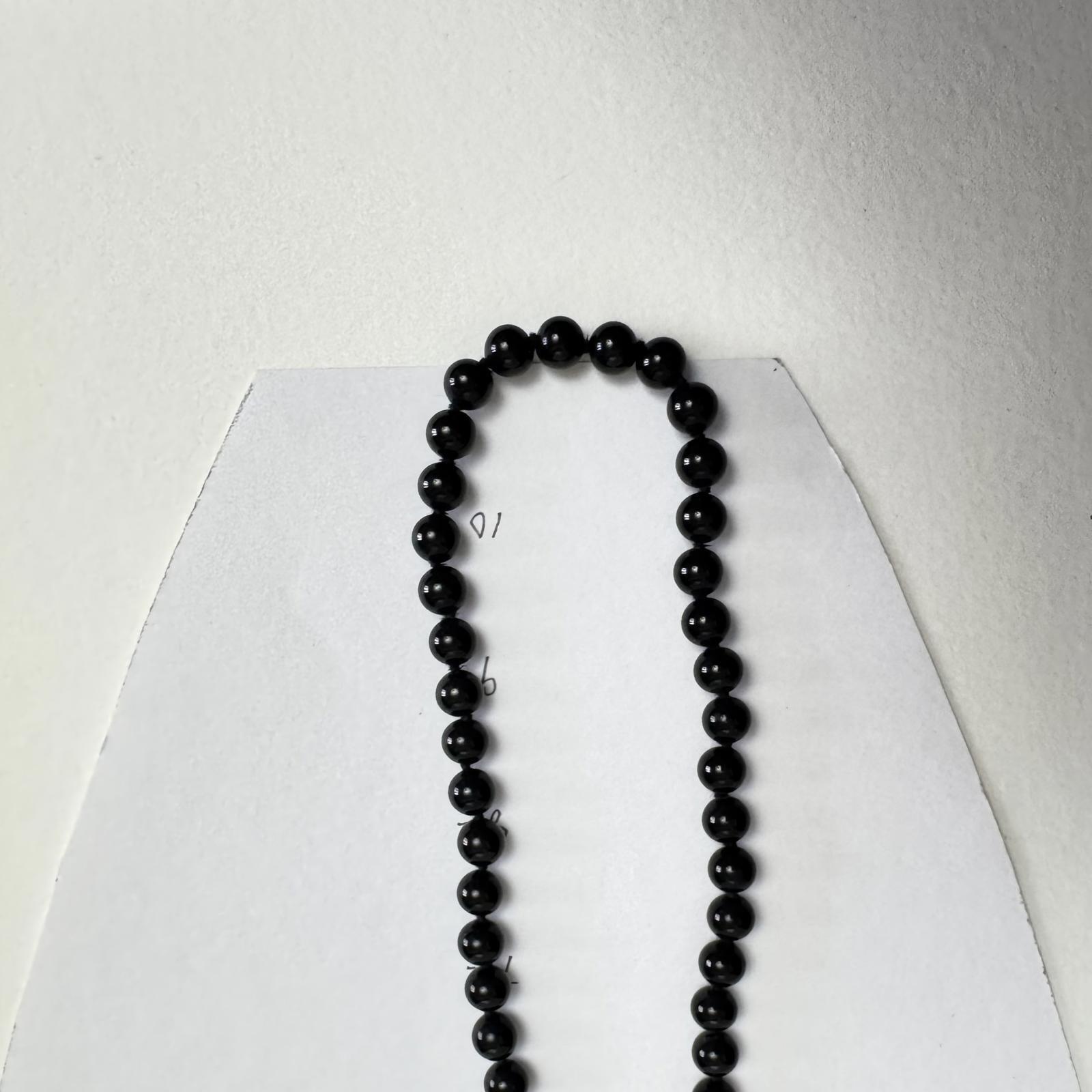 Monet Classic Black Beaded Necklace – Minimalist Vintage Jewelry