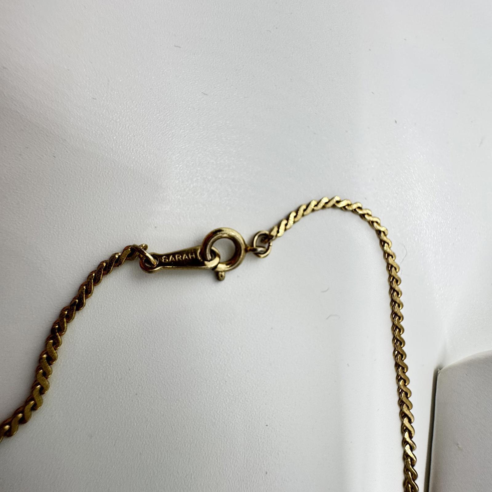 Vintage Sarah Coventry Gold-Tone Necklace – Black & White Faux Stone Accents