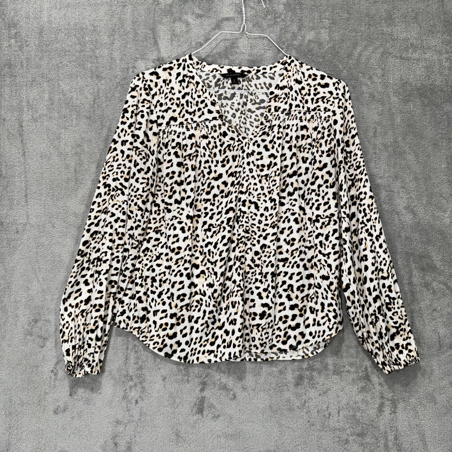 Banana Republic Leopard Print Blouse – Long Sleeve, Women's M