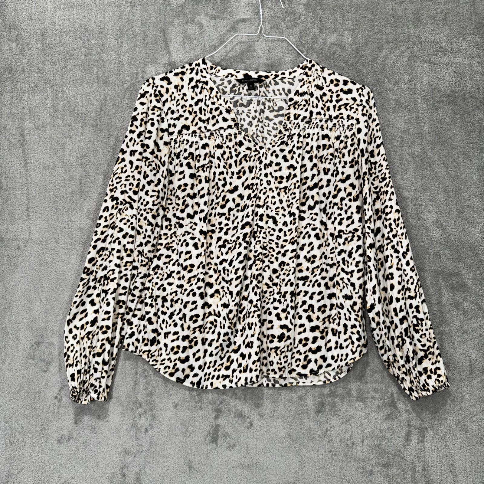 Banana Republic Leopard Print Blouse – Long Sleeve, Women's M
