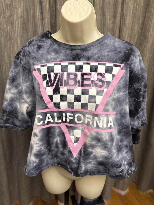 VTG Take That Vibes California Cropped Tee - XL - Trendy Tie-Dye Y2K XL