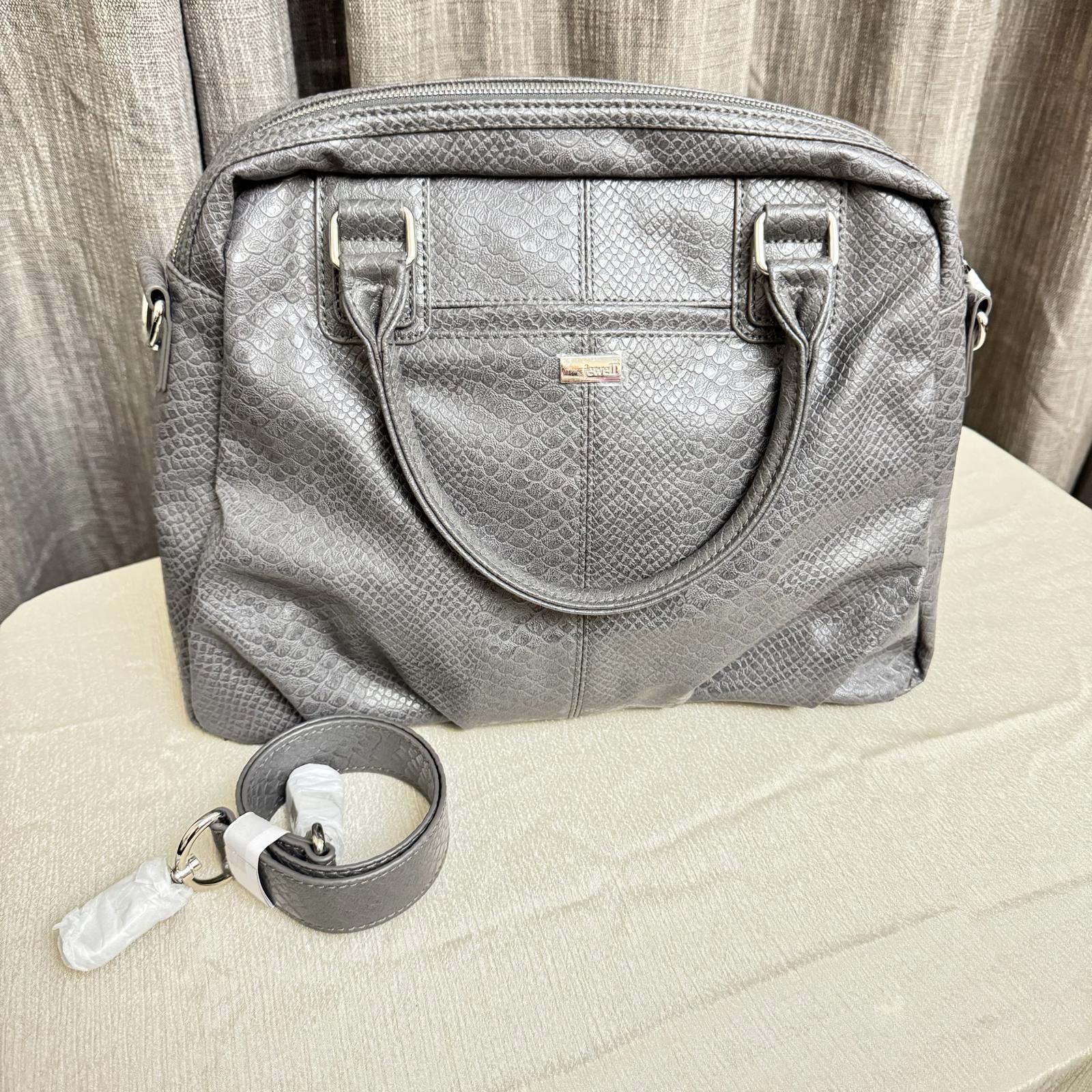 Stylish Gray Snakeskin Texture Handbag by Jeweli