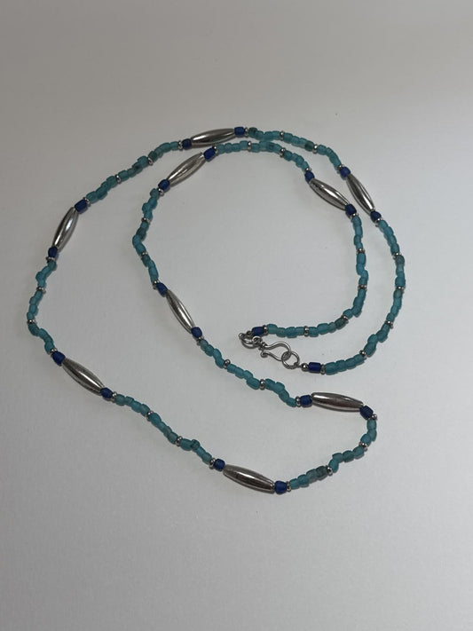 Elegant Turquoise Beaded Necklace BoHo Statement Vintage 