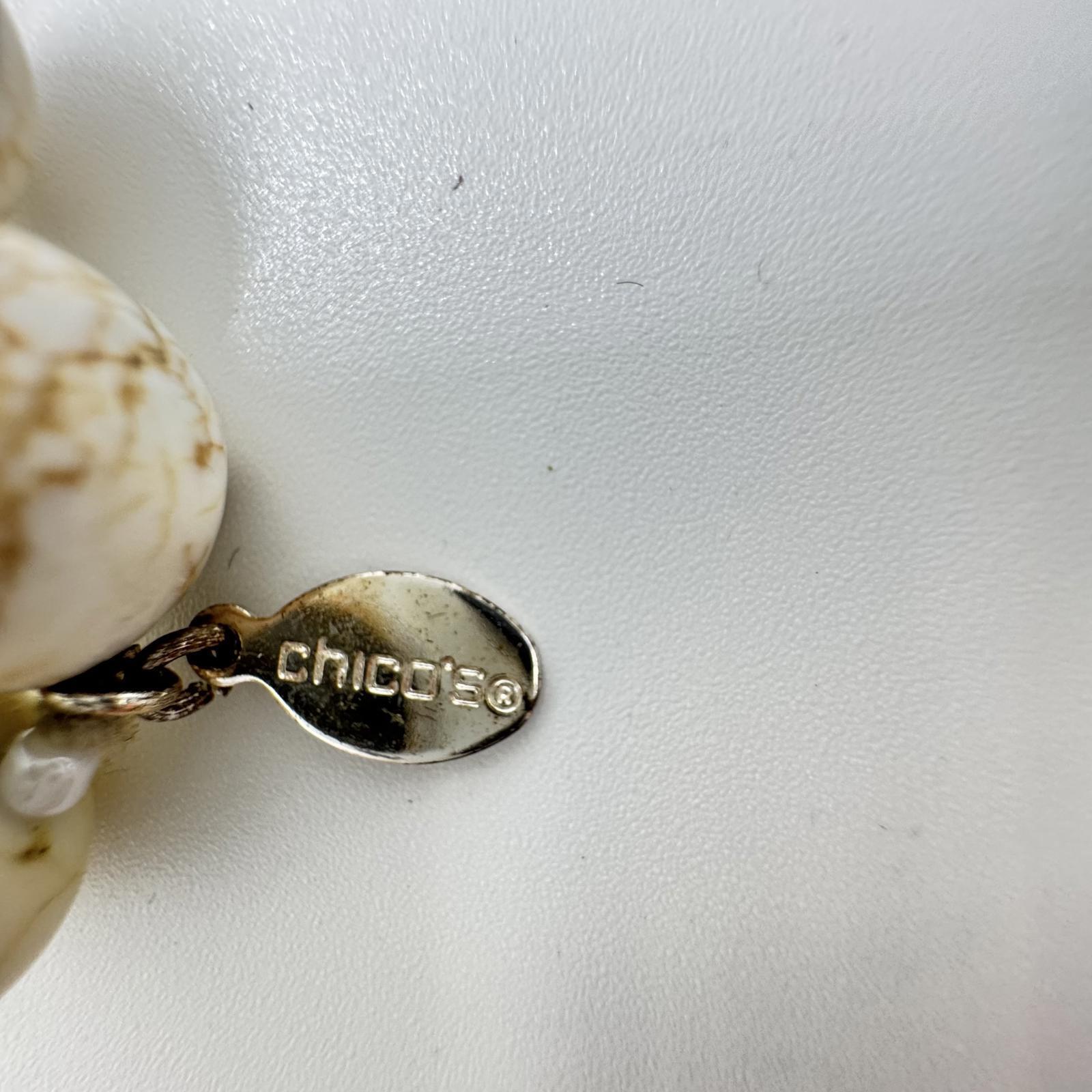 Chico’s Long White Howlite Beaded Necklace – Layered Boho Statement Jewelry