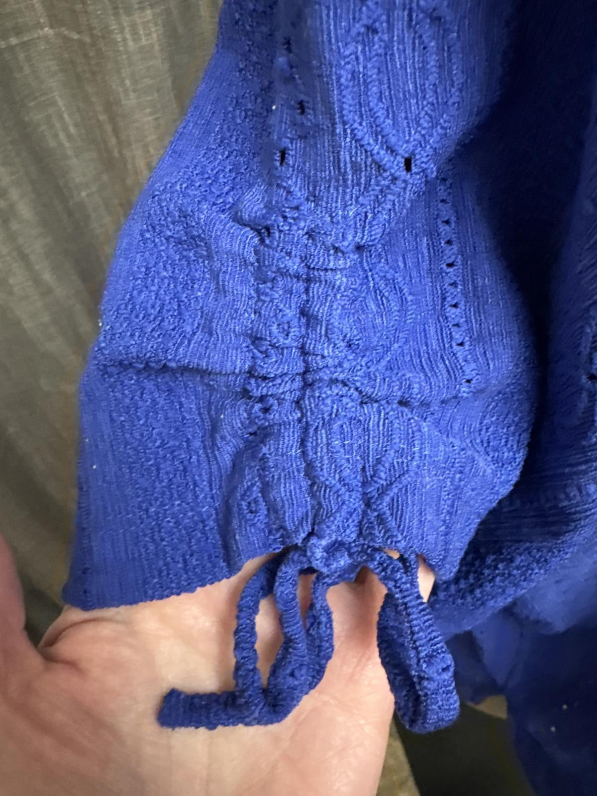 Women's Top Petite XL Alfred Dunner Blue Knit Top with Decorative Beads