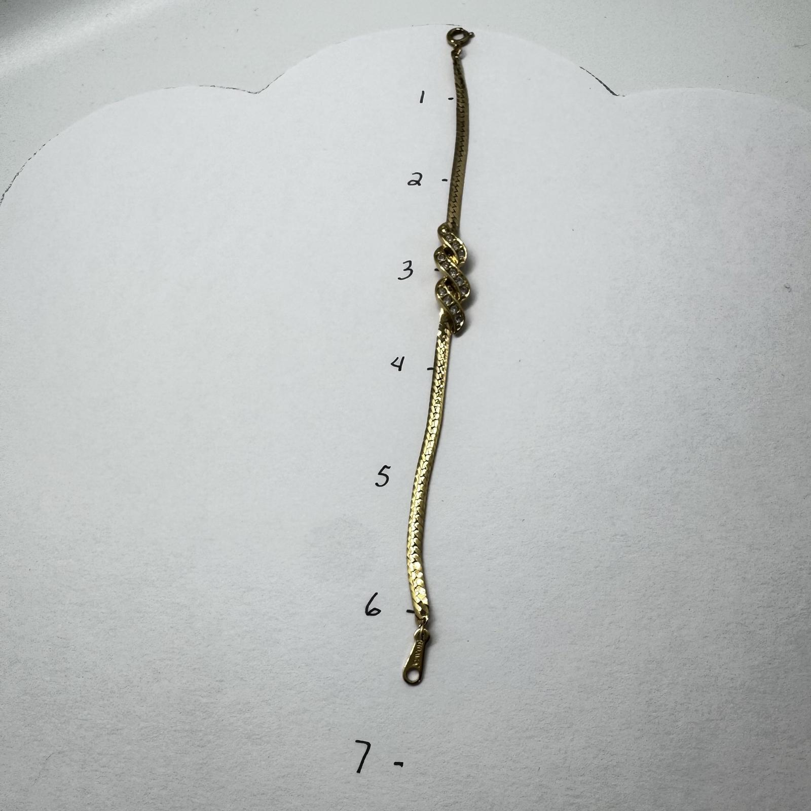 Vintage Avon Gold-Tone Rhinestone Bracelet – Twisted Wave Link Design