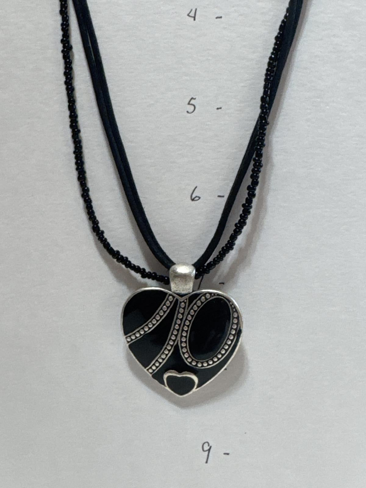 Elegant Black Heart Pendant Necklace BoHo, Gothic, Romantic Style