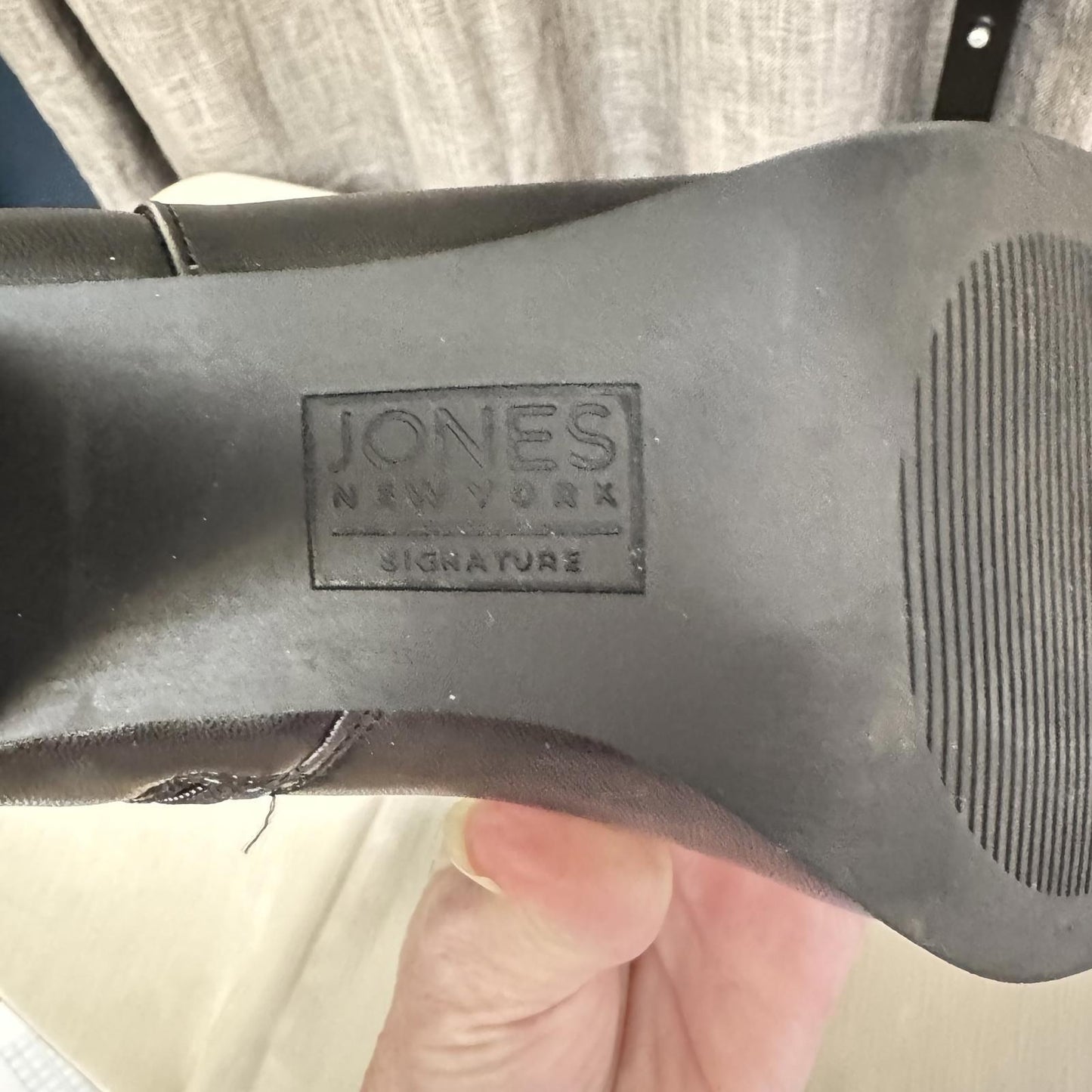 Jones of New York Stylish Black Ankle Booties with Chunky Heel