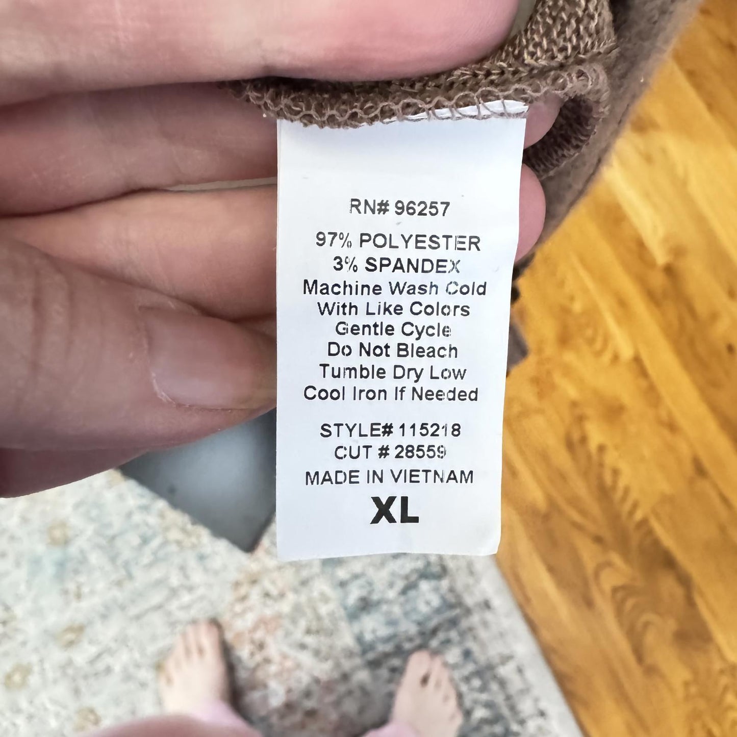 XL Perception Concept Mocha Brown Ribbed Sweater, Mock Neck, Sleeve Buttons