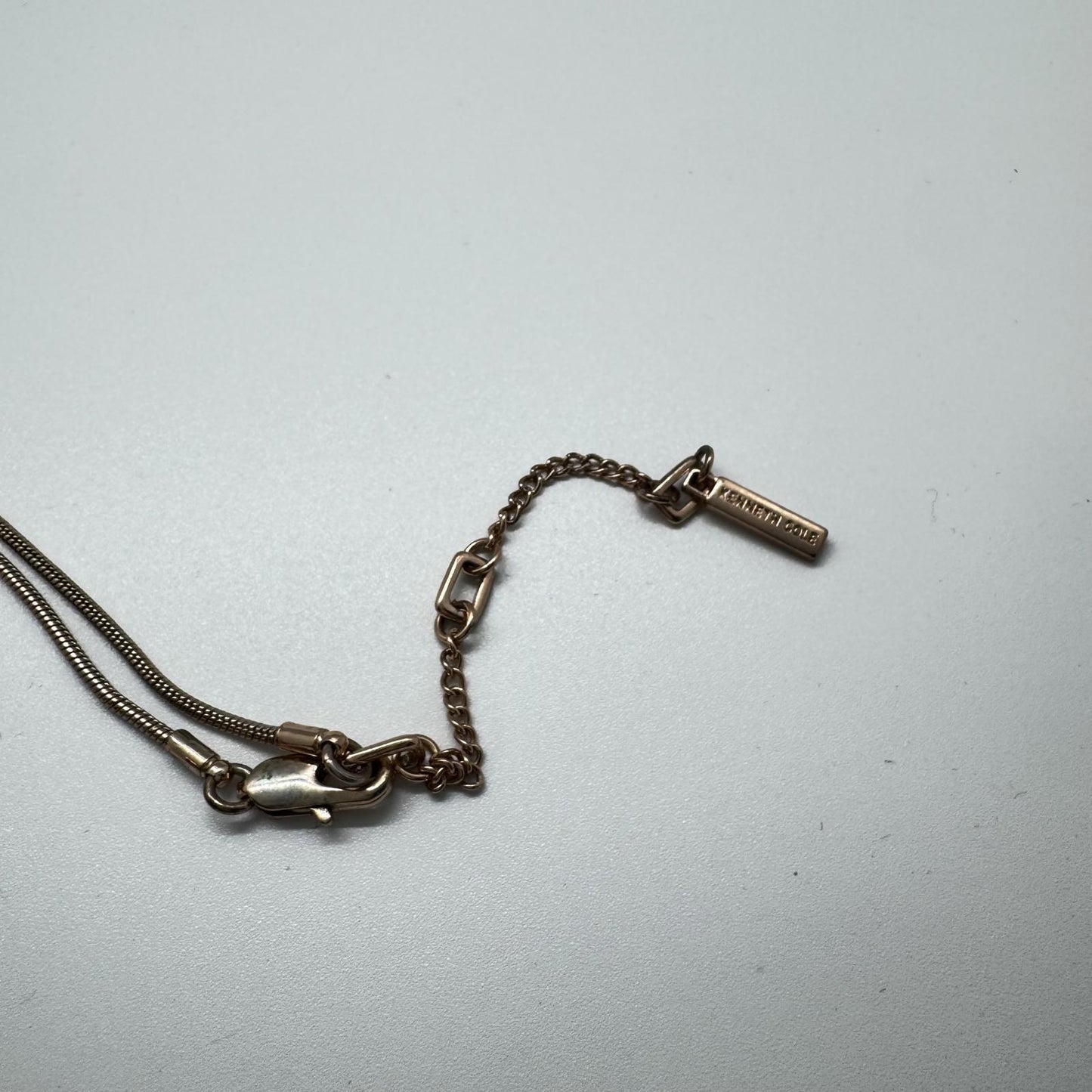 Kenneth Kole Necklace Faux Pearl and Gold Tone Chain Minimalist