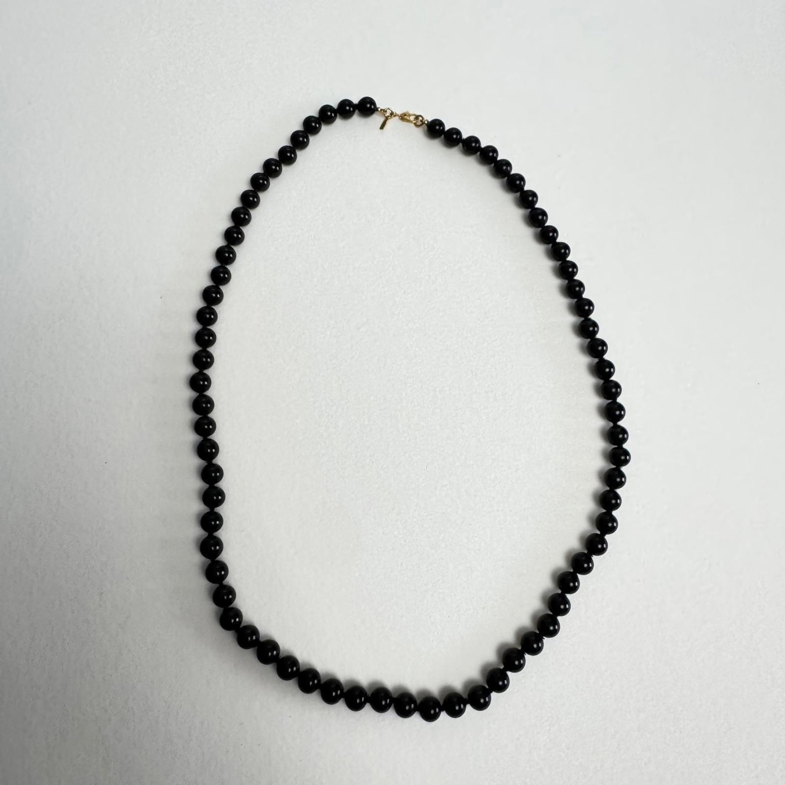 Monet Classic Black Beaded Necklace – Minimalist Vintage Jewelry