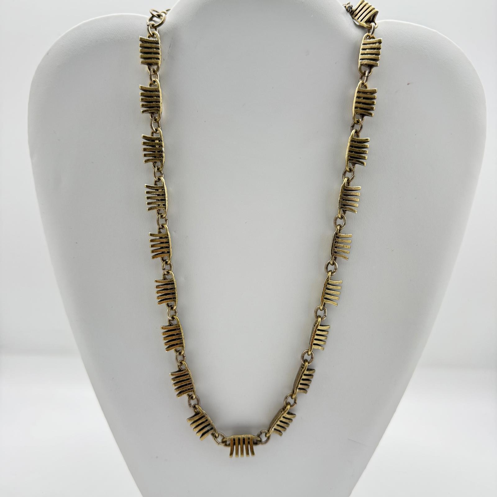 J.Crew Gold-Tone Textured Link Necklace – Modern Vintage Statement Jewelry