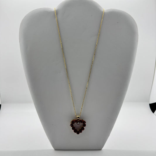 Vintage Dozen Roses Heart Pendant Necklace – Gold-Tone Romantic Jewelry Gift