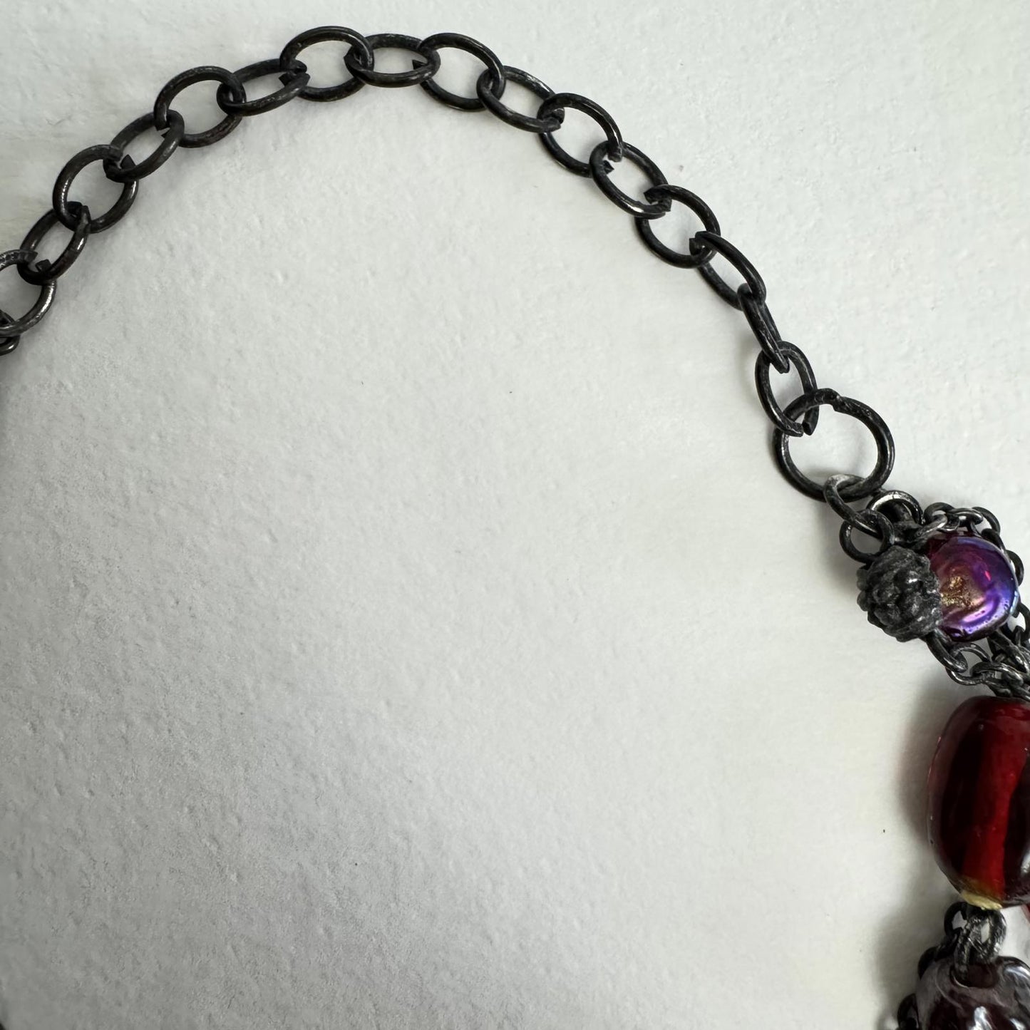 Vintage Red Beaded Statement Necklace – Bold Layered Jewelry