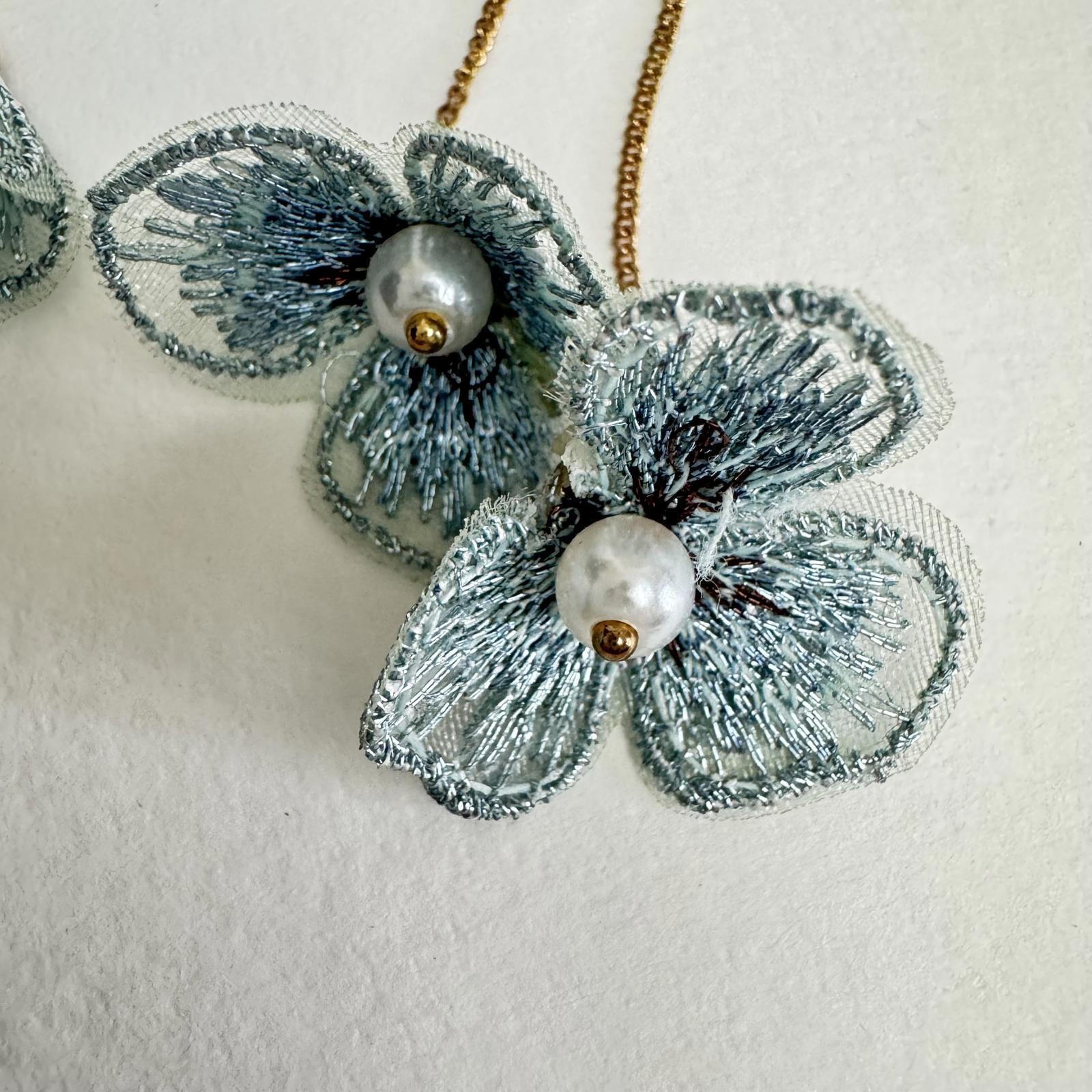 Gold-Tone Pearl Drop Earrings – Floral Dangle Wedding Jewelry