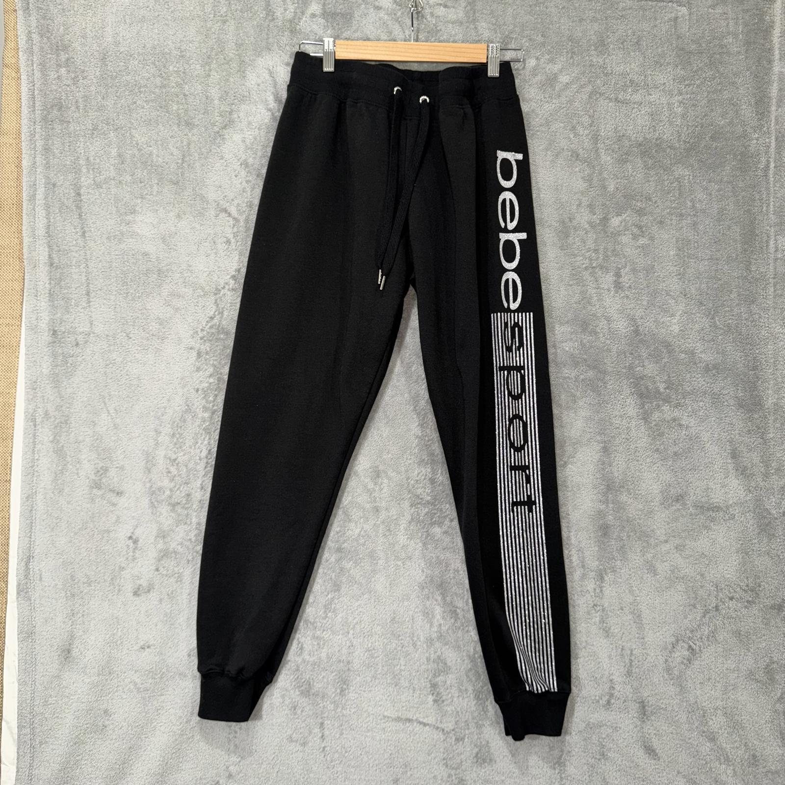 Bebe Sport Black Jogger Sweatpants – Women's Size M, Athleisure Lounge Pants