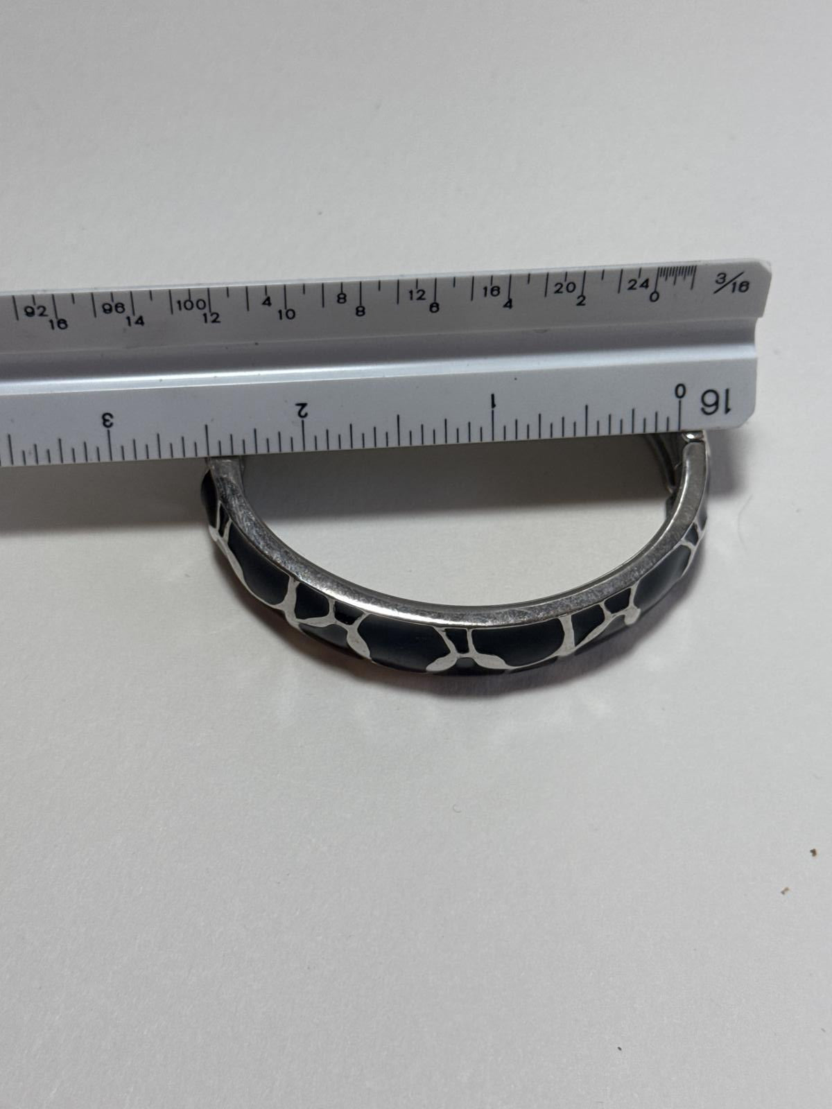 Stylish Black & Silver Geometric Bangle Bracelet