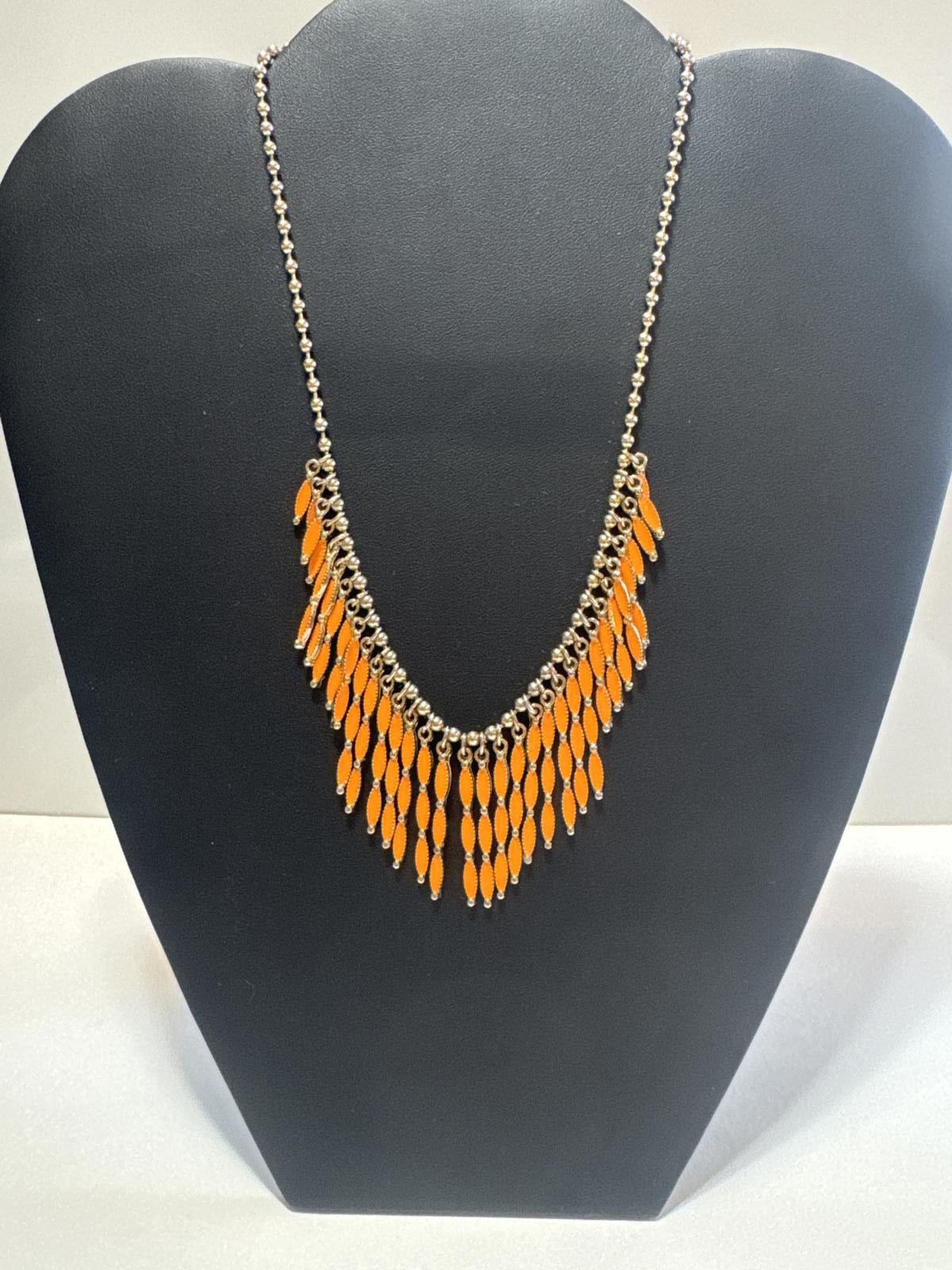 Stunning Orange Statement Necklace Great for a Tennessee Vol Fan