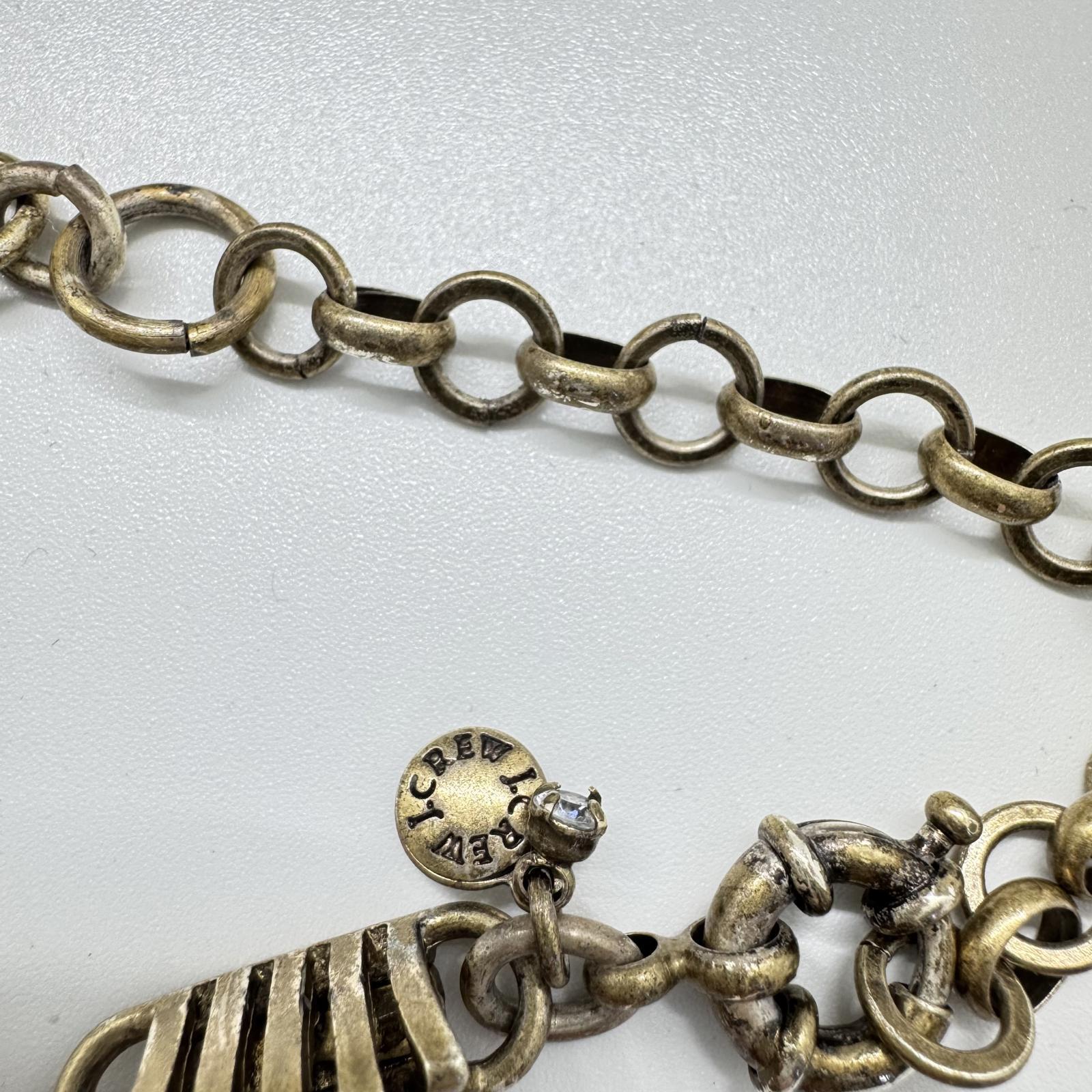 J.Crew Gold-Tone Textured Link Necklace – Modern Vintage Statement Jewelry