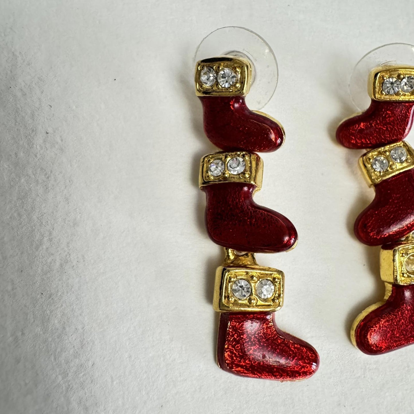 Festive Red Christmas Stocking Earrings – Holiday Dangle Jewelry