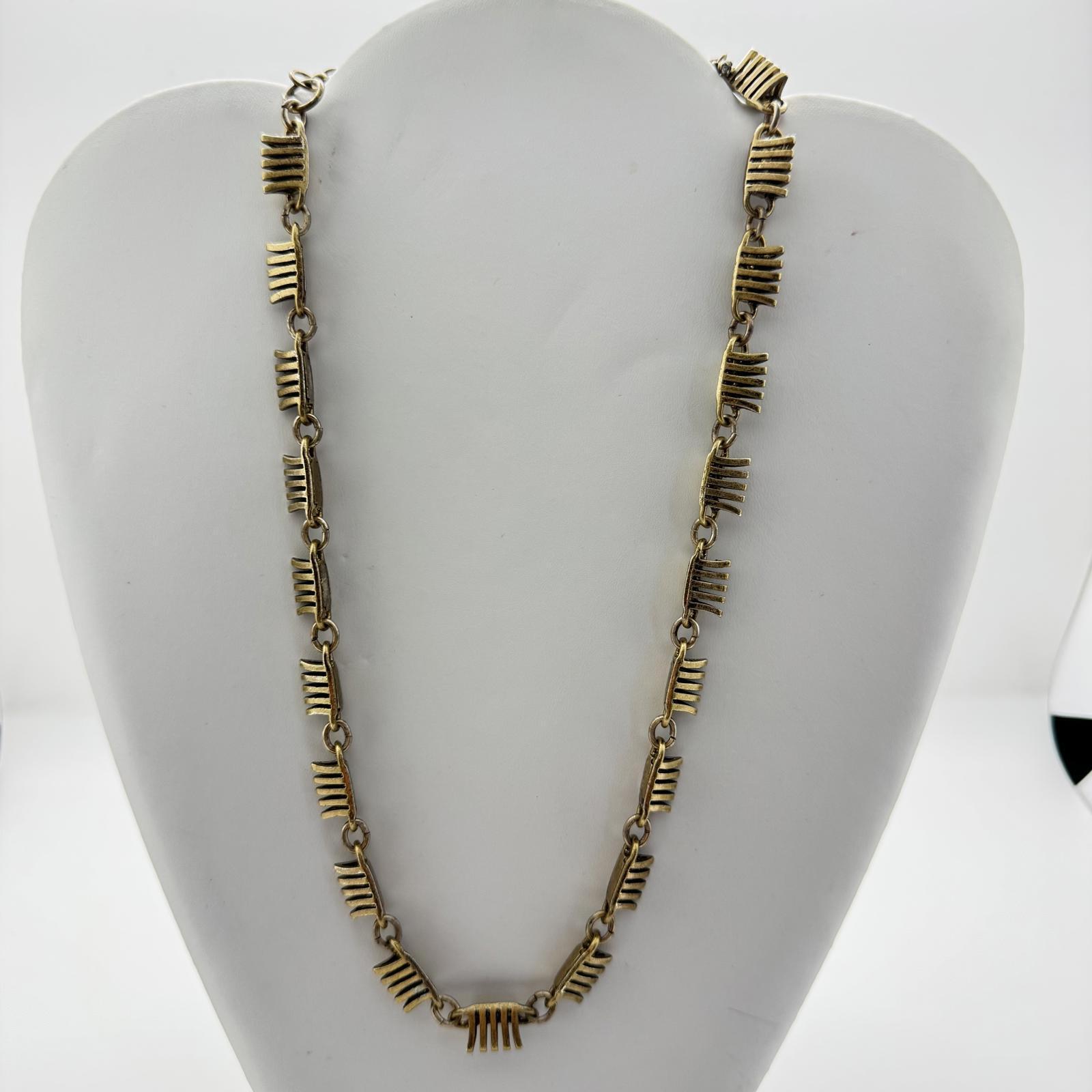 J.Crew Gold-Tone Textured Link Necklace – Modern Vintage Statement Jewelry