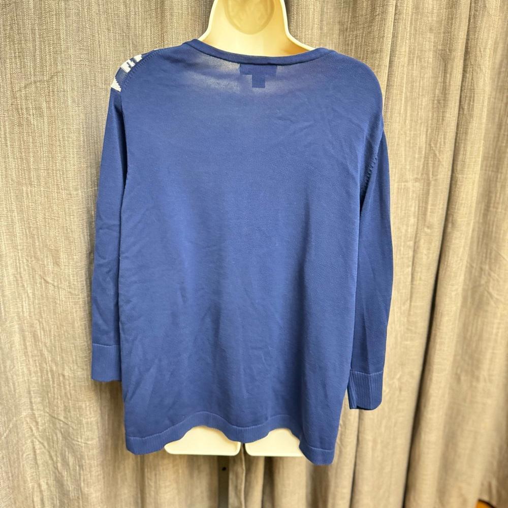 Coldwater Creek Blue and White Nautical Sweater size 18