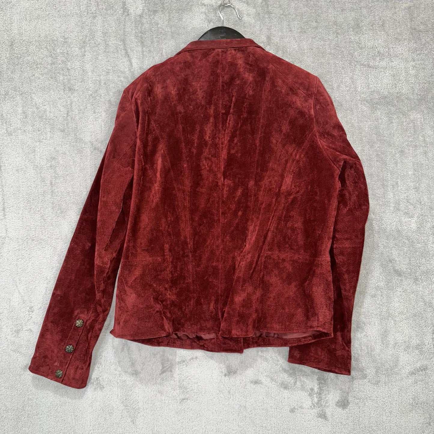 Coldwater Creek Burgandy Red Suede Leather Blazer Jacket – Women’s Size L