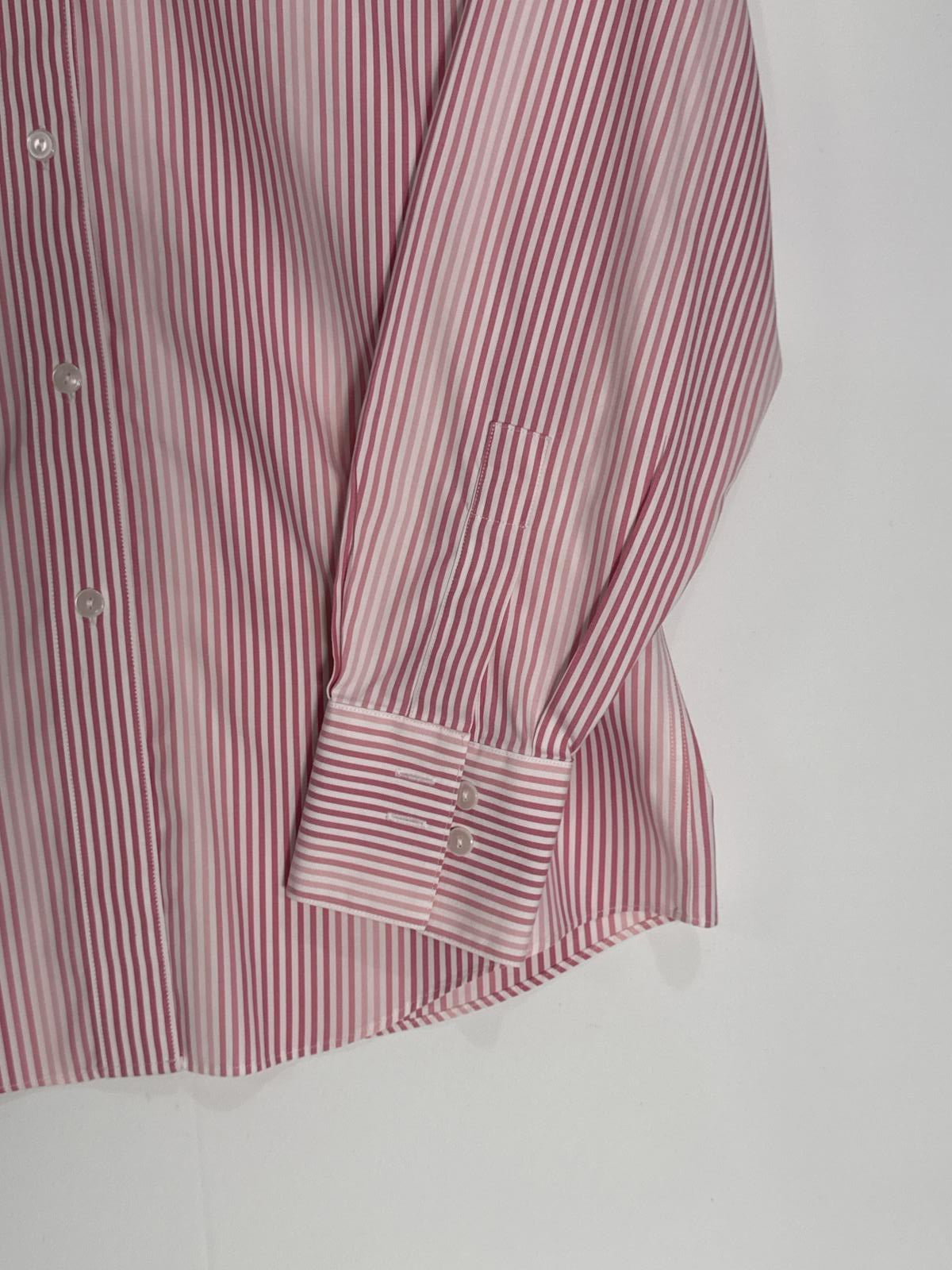 Talbots Wrinkle Resistant Pink Stripe Button Down Blouse Women’s Size 4